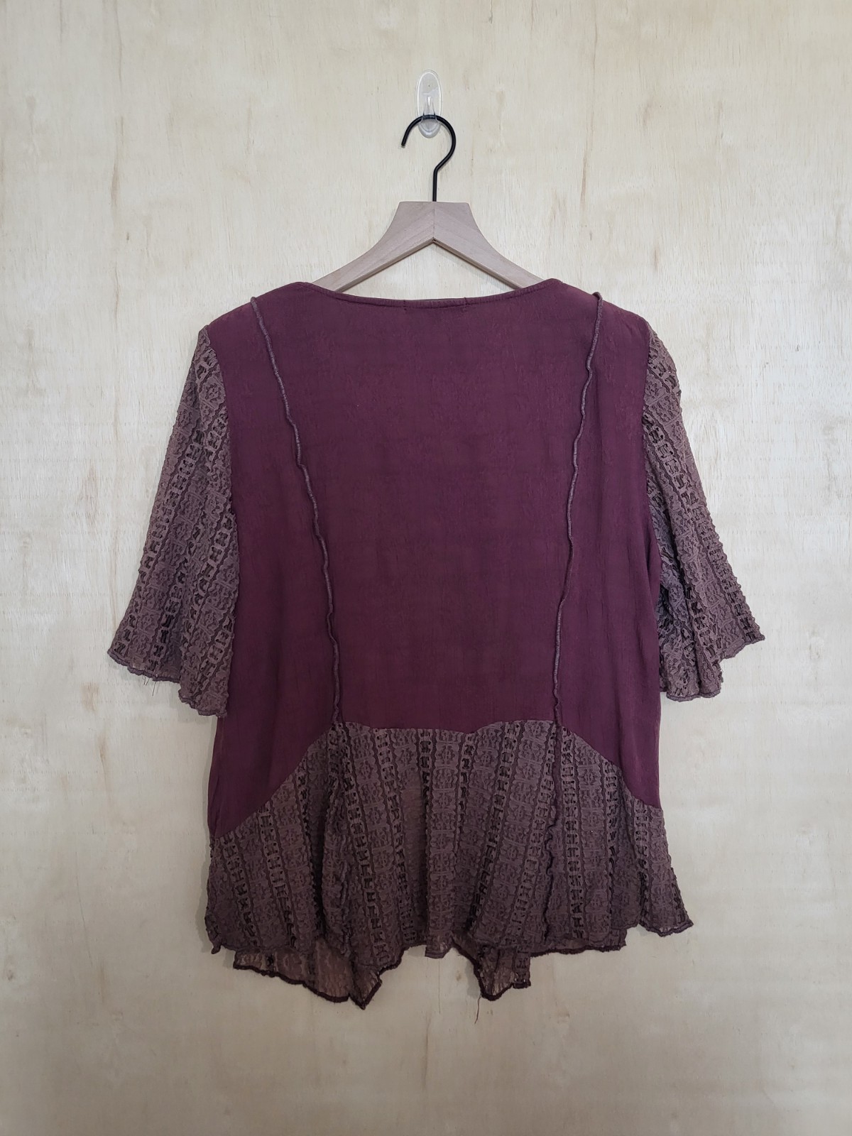 Size:14 SPENCER ALEXIS Vtg 2 Piece Top Skirt Burgundy Gothic Boho Romantic