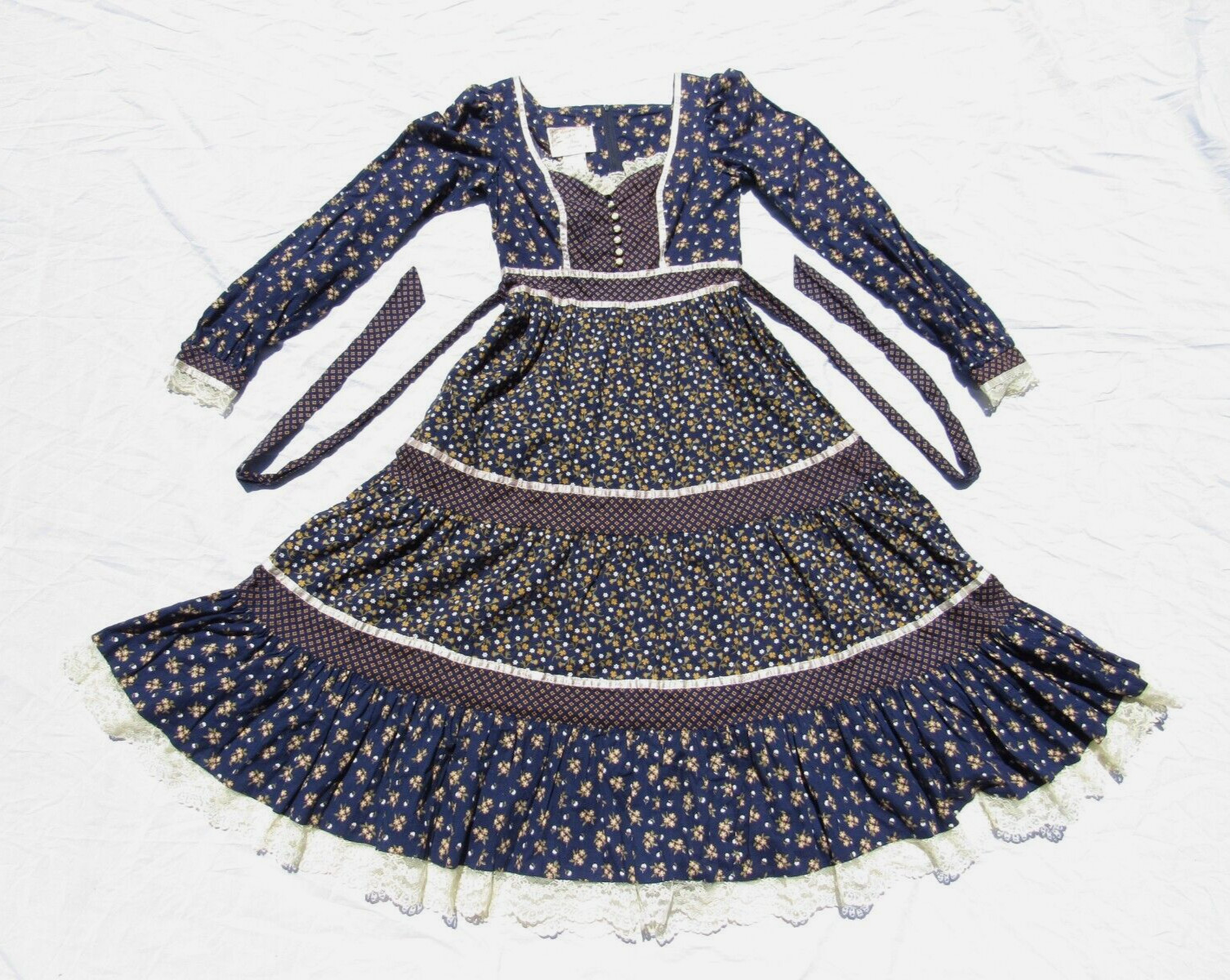Vtg Gunne Sax Dress Jessica McClintock Prairie Cottage Core Western Victorian