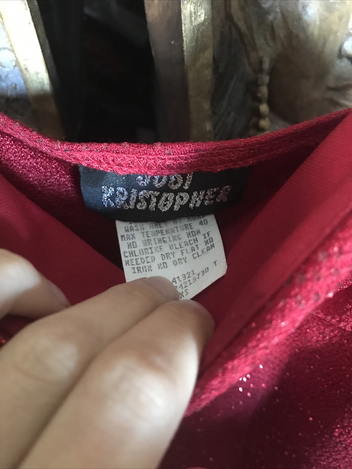 vtg 90s jodi kristopher ruby red sparkle party dress