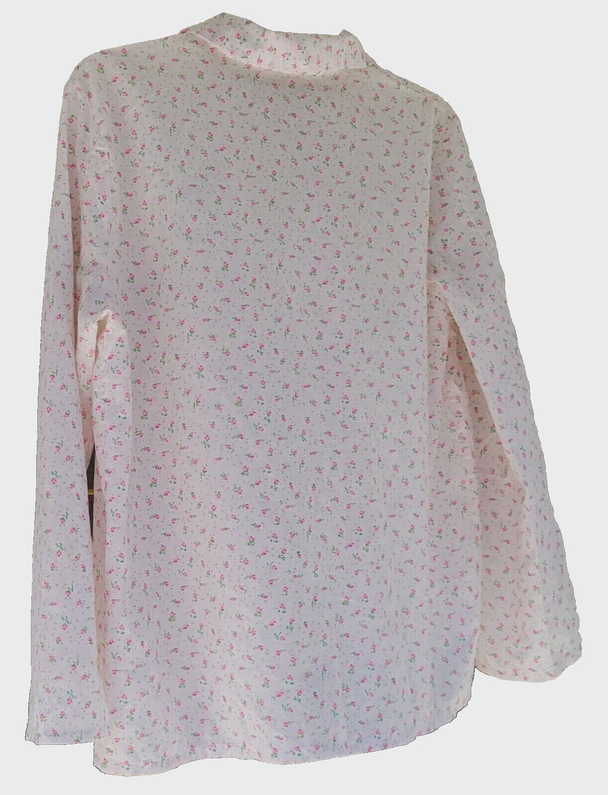 VTG Sears Pajama Top Bed Jacket Size 40 Button Front Perma Smooth Coastal Floral
