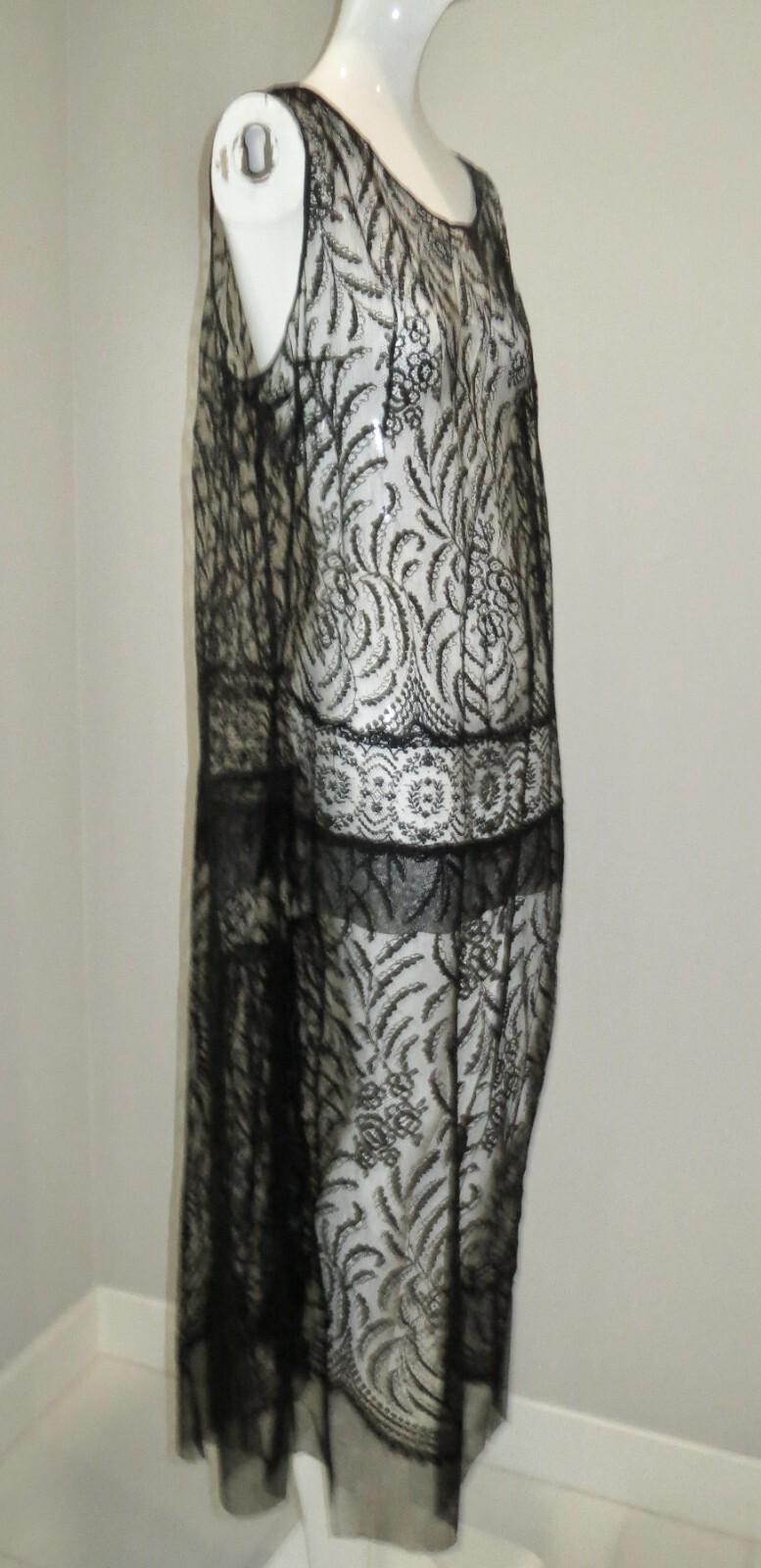 Antique Edwardian Gown + Jacket Chantilly Lace Pleated Back Ex Cond