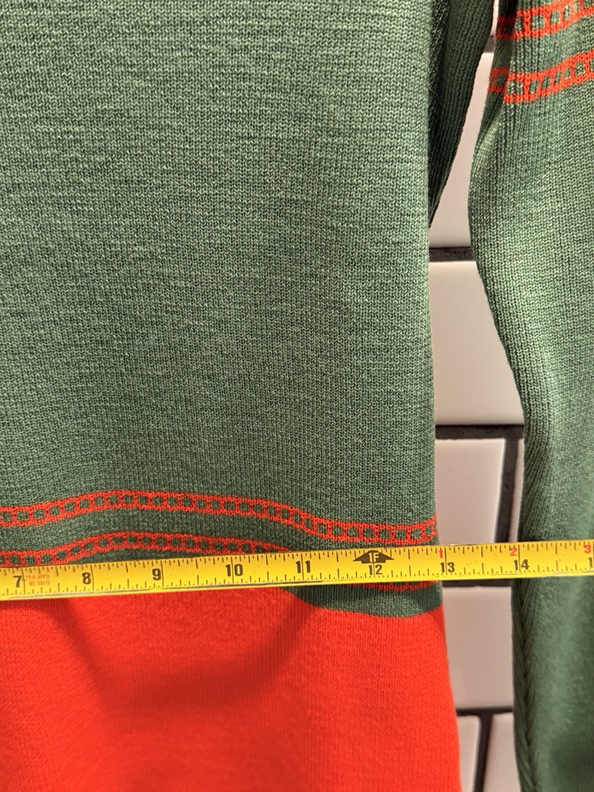 Vintage Gino Paoli Ski Sweater Red Green Excellent Condition Size S