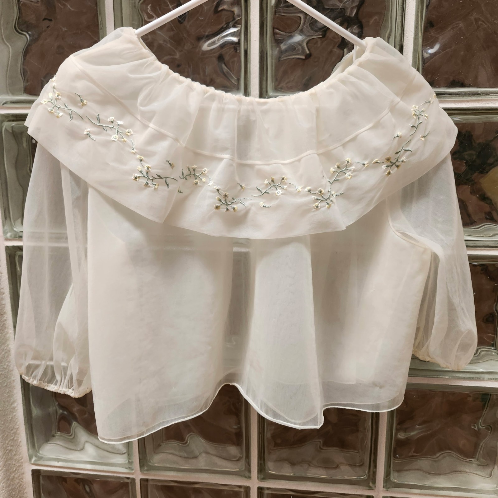 Vintage Vanity Fair Lingerie Bed Jacket Babydoll MED Shrug Embroidered USA