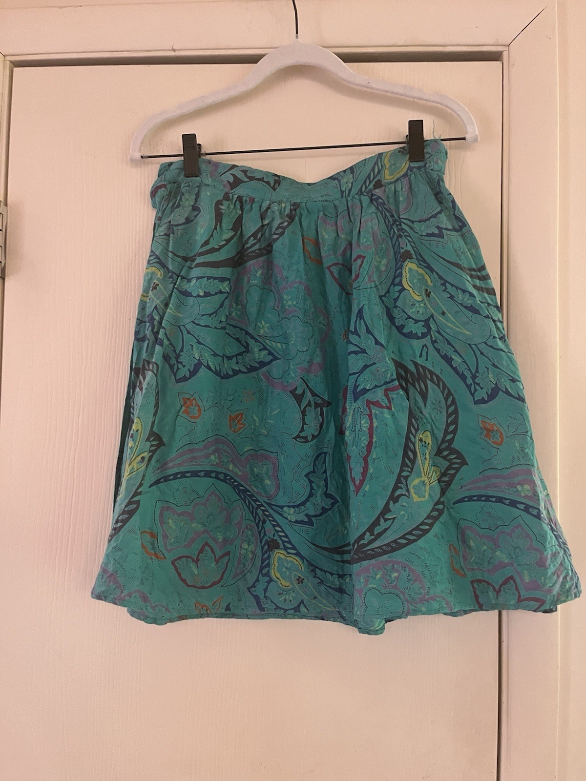 VTG 70s Star Of India Folk Festival Cotton High Waist A Line Hippie Mini Skirt S