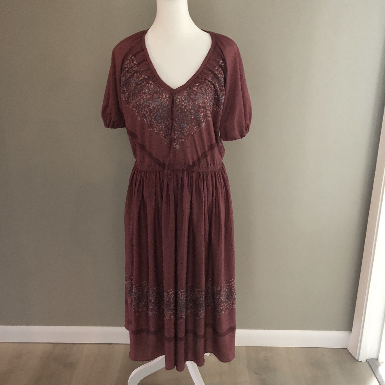Vintage 70’s Phase II Prairie Cottage Core Rose Floral Dress See Measurements