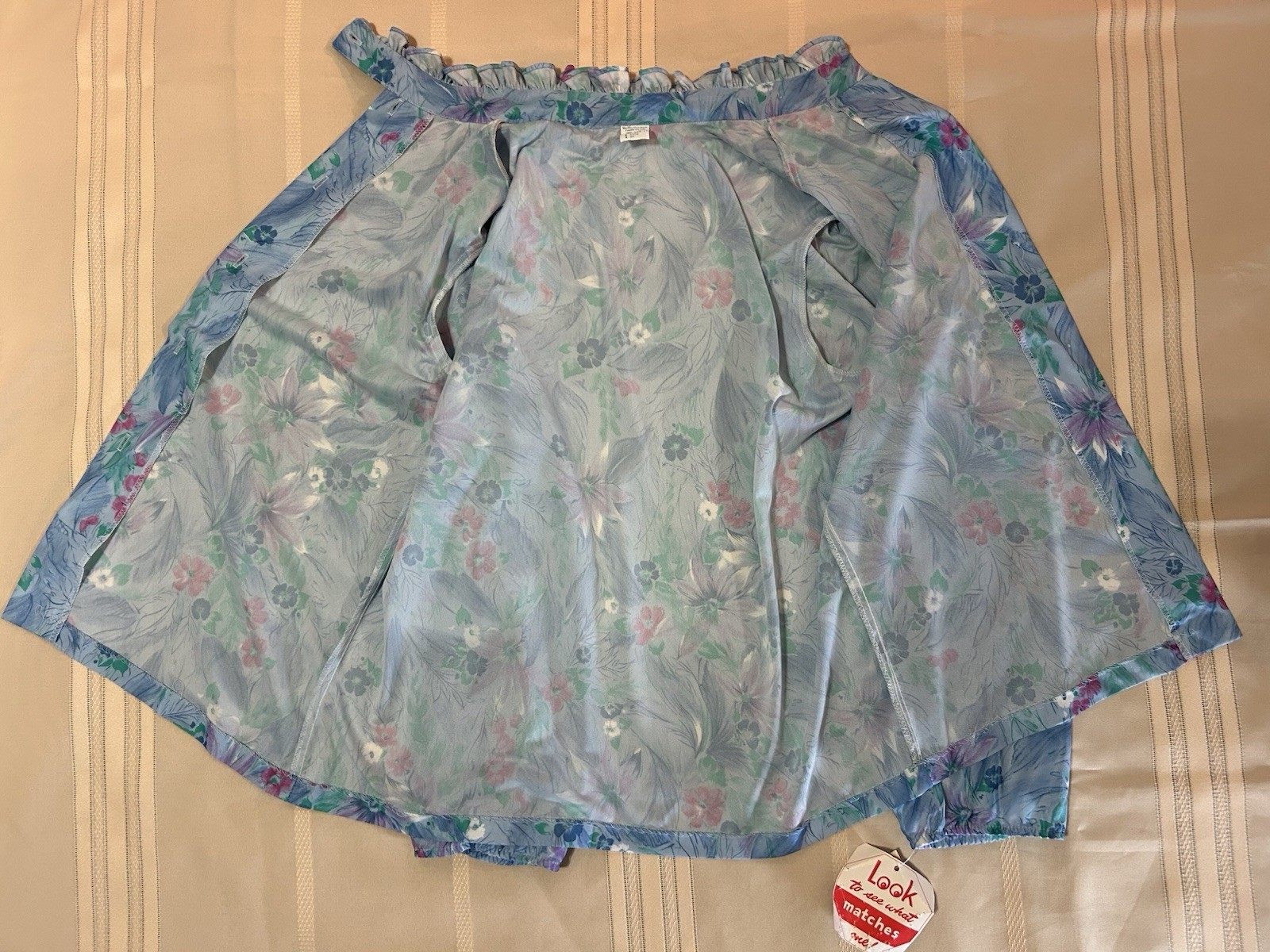 Vintage Deadstock 80s Blouse Size 38 Watercolor Floral Print Grandma Secretary