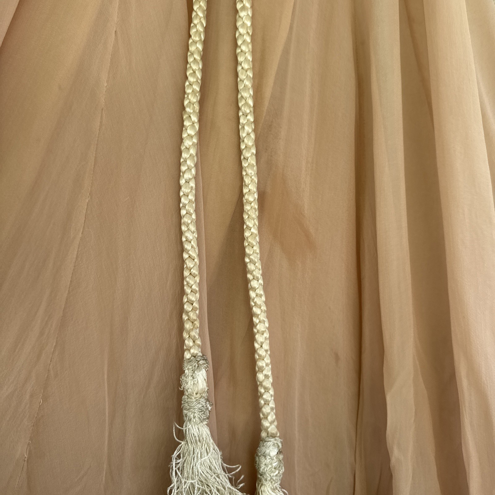 Vintage 1930s Lightest Pink Silk Chiffon Gown Triple Strap Maxi Fairy Dress