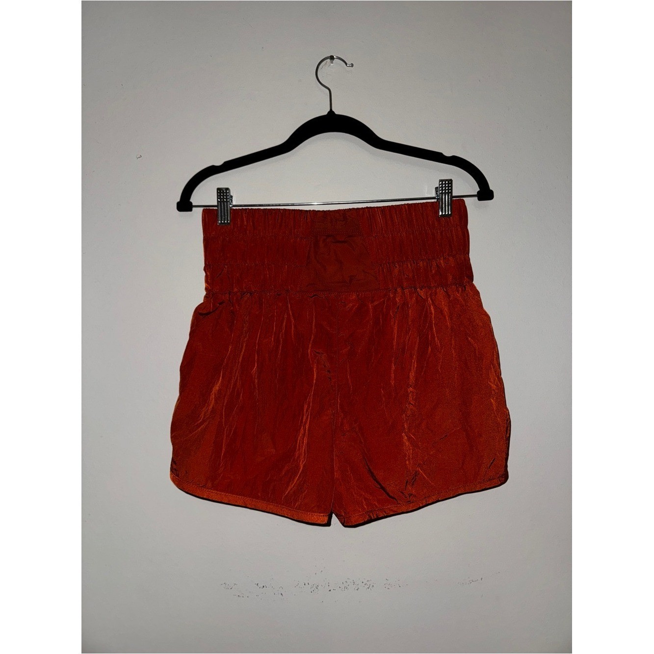 FP Movement by Free People High-Waist Rust Smocked Waist Shorts