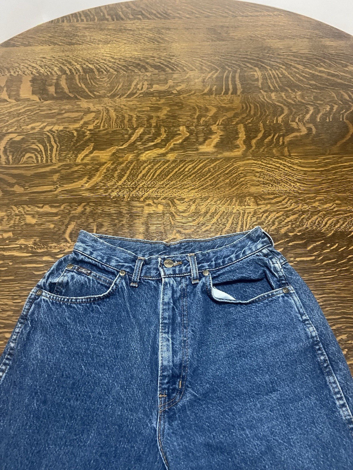 Vintage Chic Jeans Womens 12 High Rise Tapered USA Made 80s YKK Mom Fit Denim