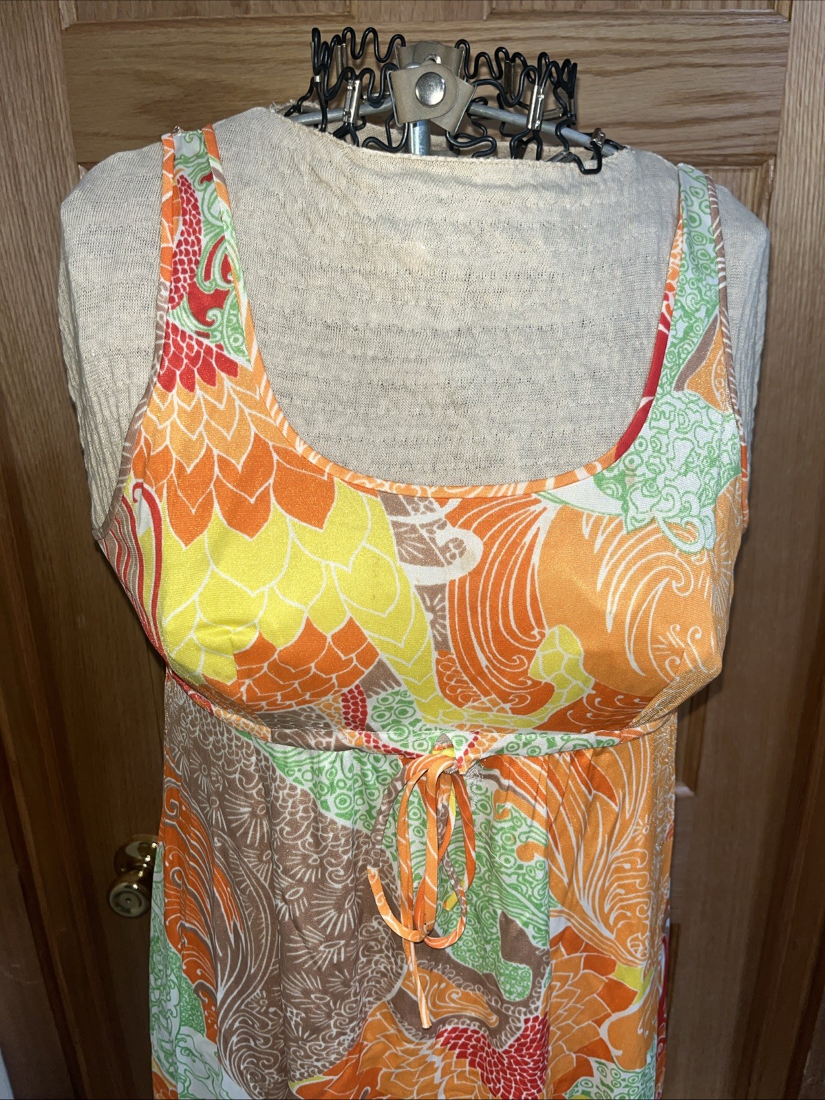 Vtg 60s Gossard Artemis Sheer Nylon Dress/Night Gown Bright Floral Read