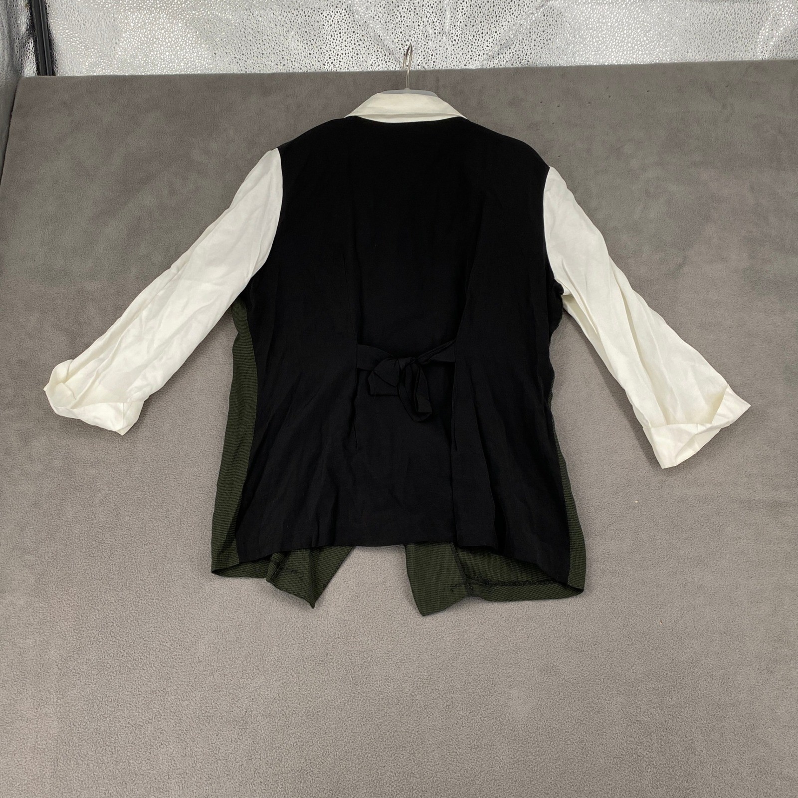Vintage Reina Industries Green Houndstooth Vest Layered Shirt Top 10P USA Made