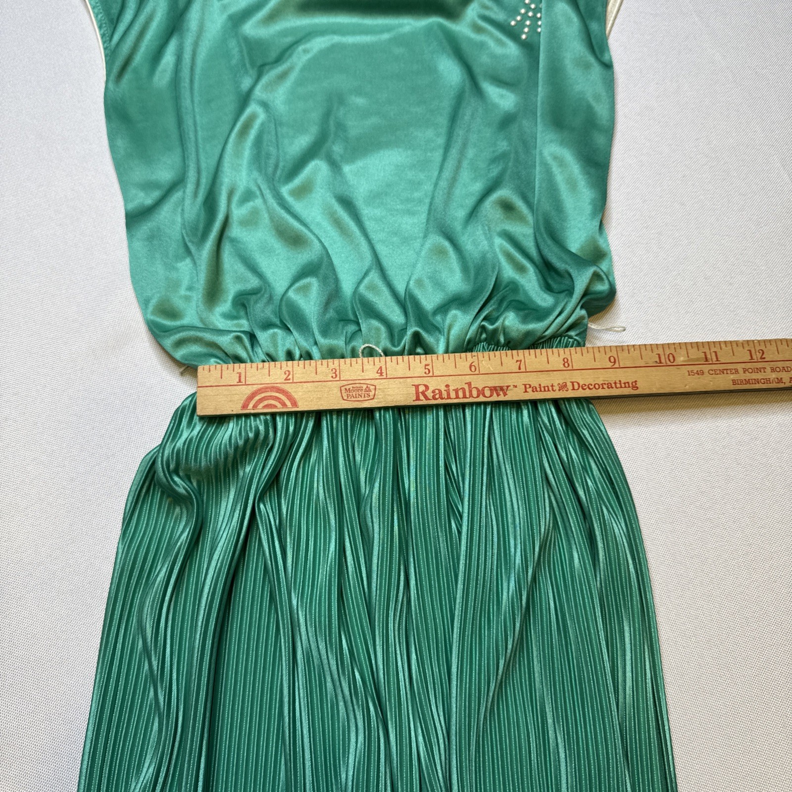 Vintage 70’s 80s pbj Teal Dress Size 3 Pleats Retro Mod #0107