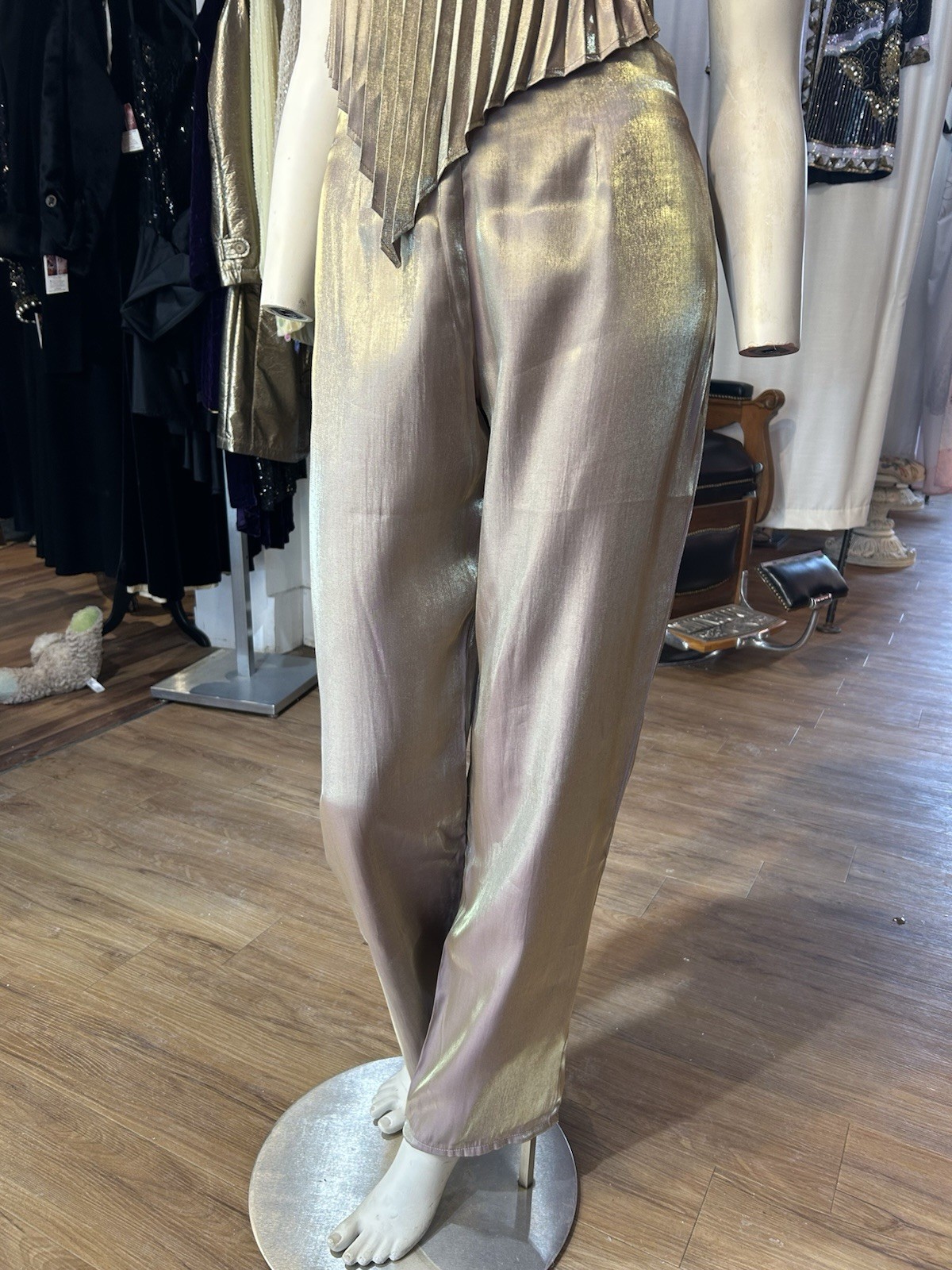 Vntg Rare 1970s Iridescent Fredrick’s of Hollywood 2pc Halter Top and Pant Set