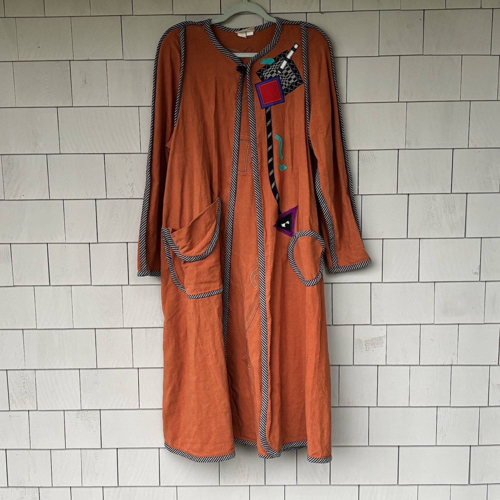 Beppa Cotton Canvas Duster Coat 80’s Wearable Art Festival Lagenlook Seattle XL