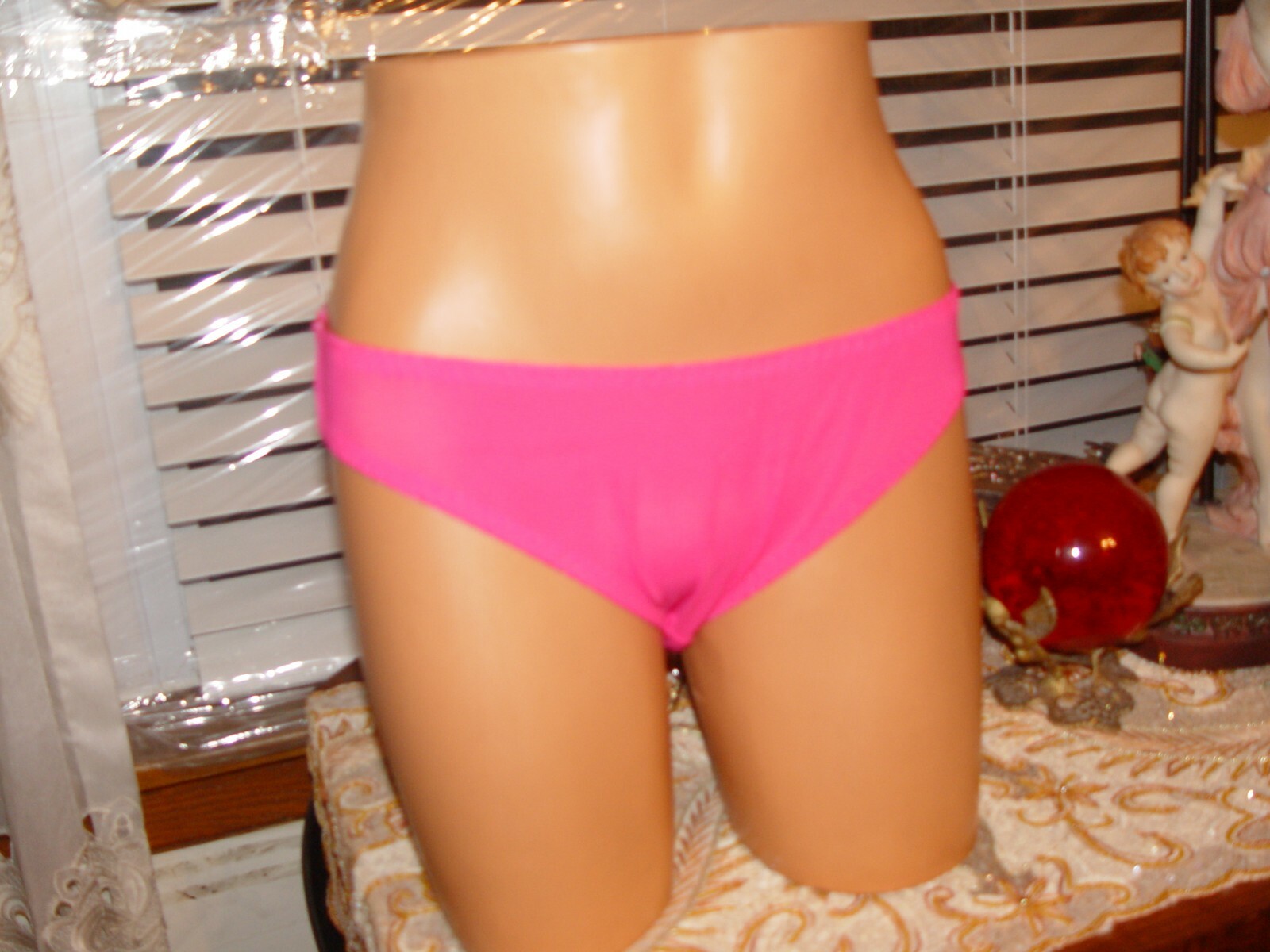vintage panty small size pink color nylon and spandex