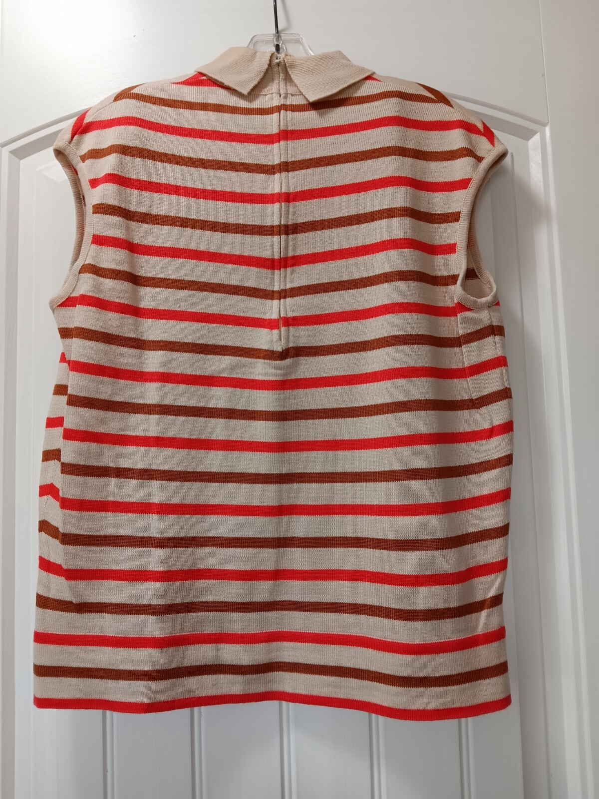 Vtg Gina Teresa Wool Skirt Set 3pc Tan Orange 14 Hong Kong NWT 60s 70s Fits L