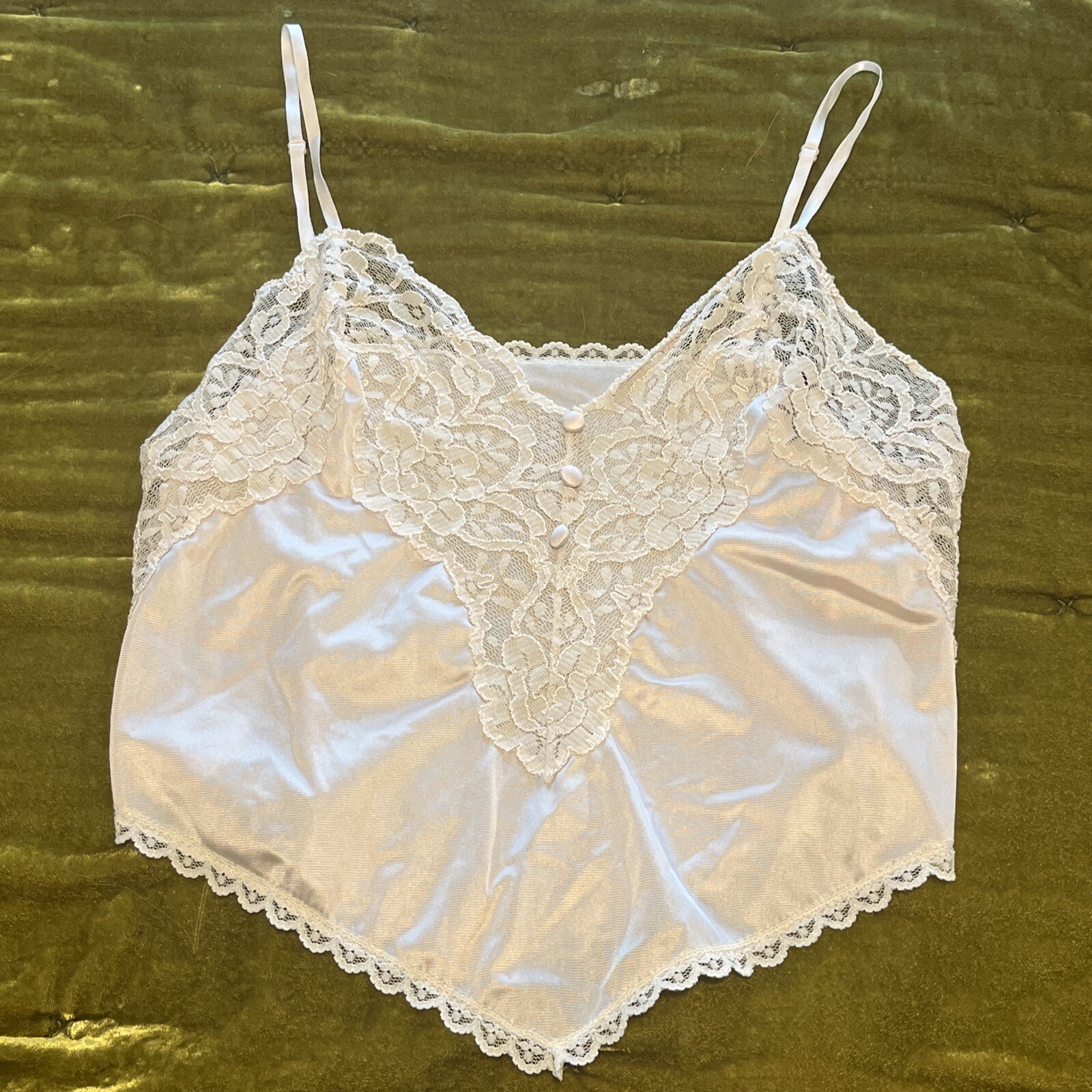 VTG 1960’s Retro Pale Pink Blush Lace Trim Nylon HALF SLIP LINGERIE USA Small