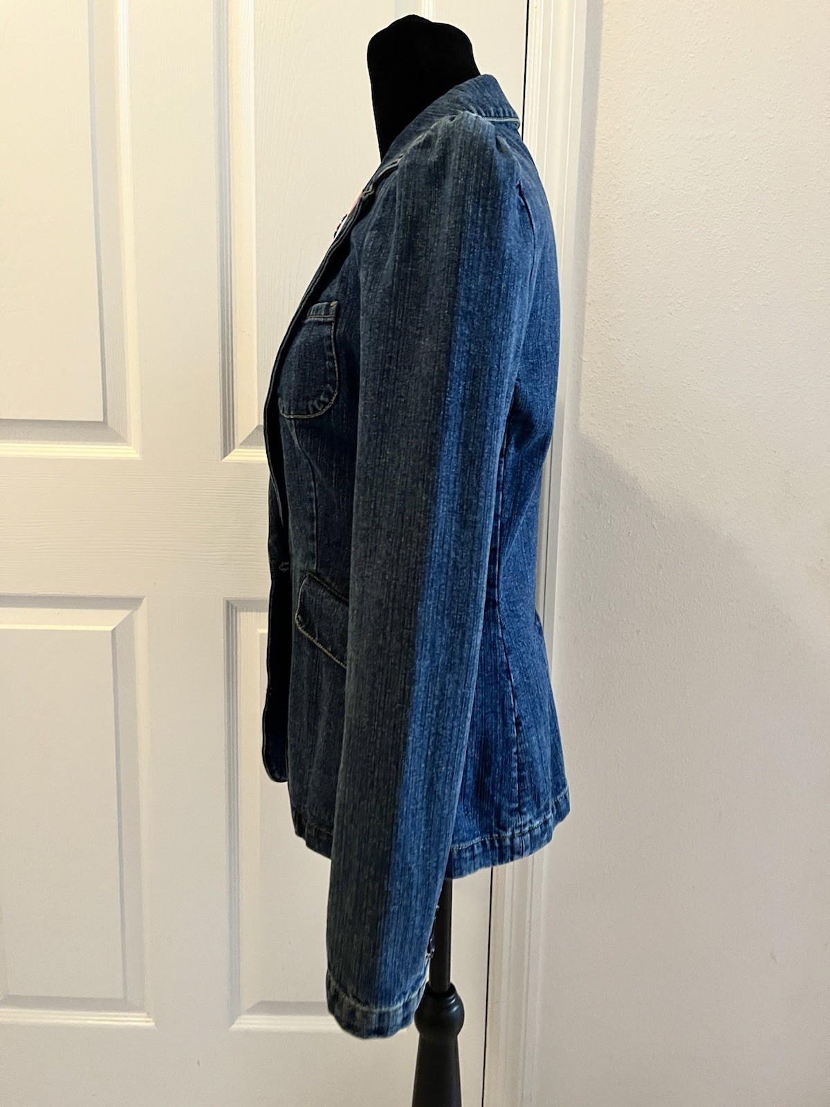 Vintage SEE BY CHLOÉ Paris Denim Jacket with Button Badges, Size 36 (French)