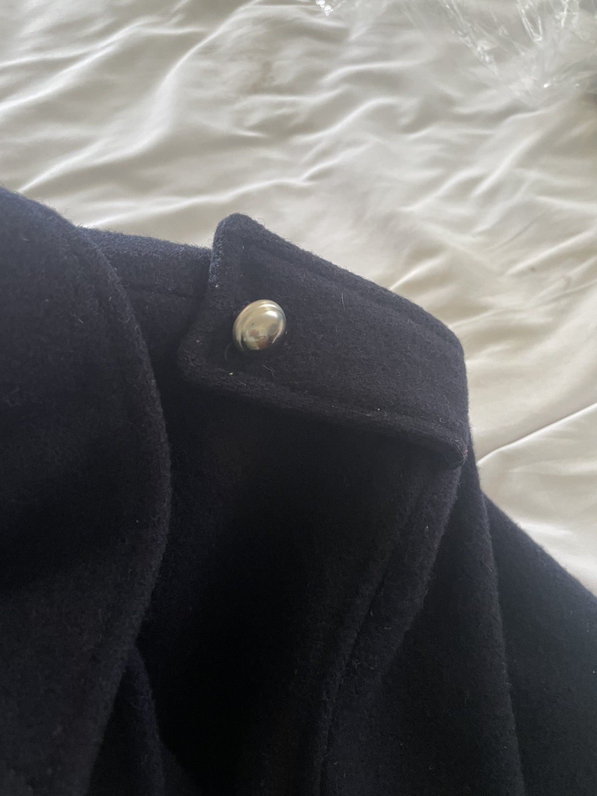 Vintage Bonjour Women’s Size Small Navy Blue Wool Lined Double Breasted Peacoat