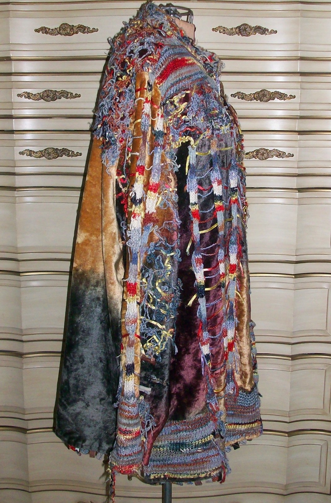 Vintage Designer SANDY STARKMAN Women’s Boho Mixed Media Cotton Rayon Jacket XL