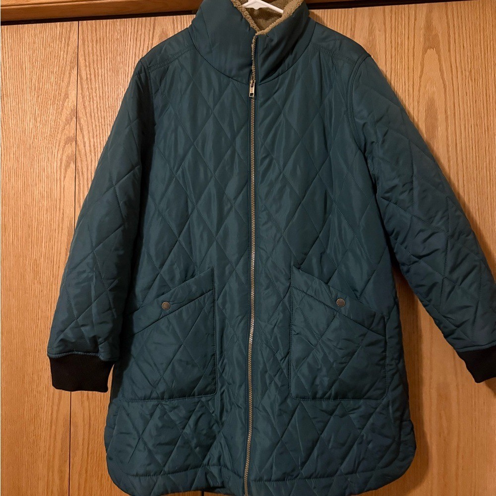 Weatherproof Vintage green quilted Sherpa lined Jacket