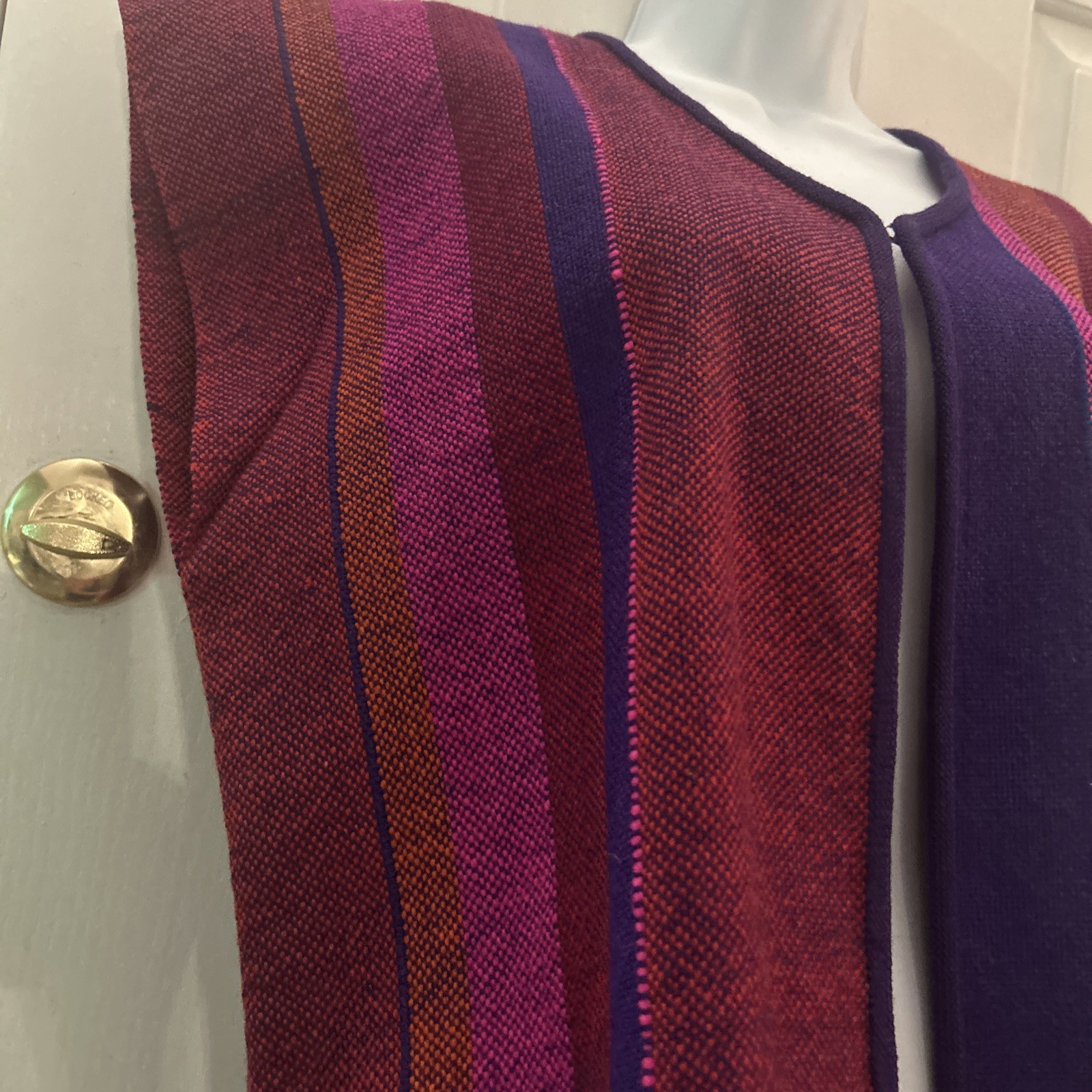 Parrott Fabrics Inc Alice Kagawa Handwoven Open Vest Fringe Santa Fe NM