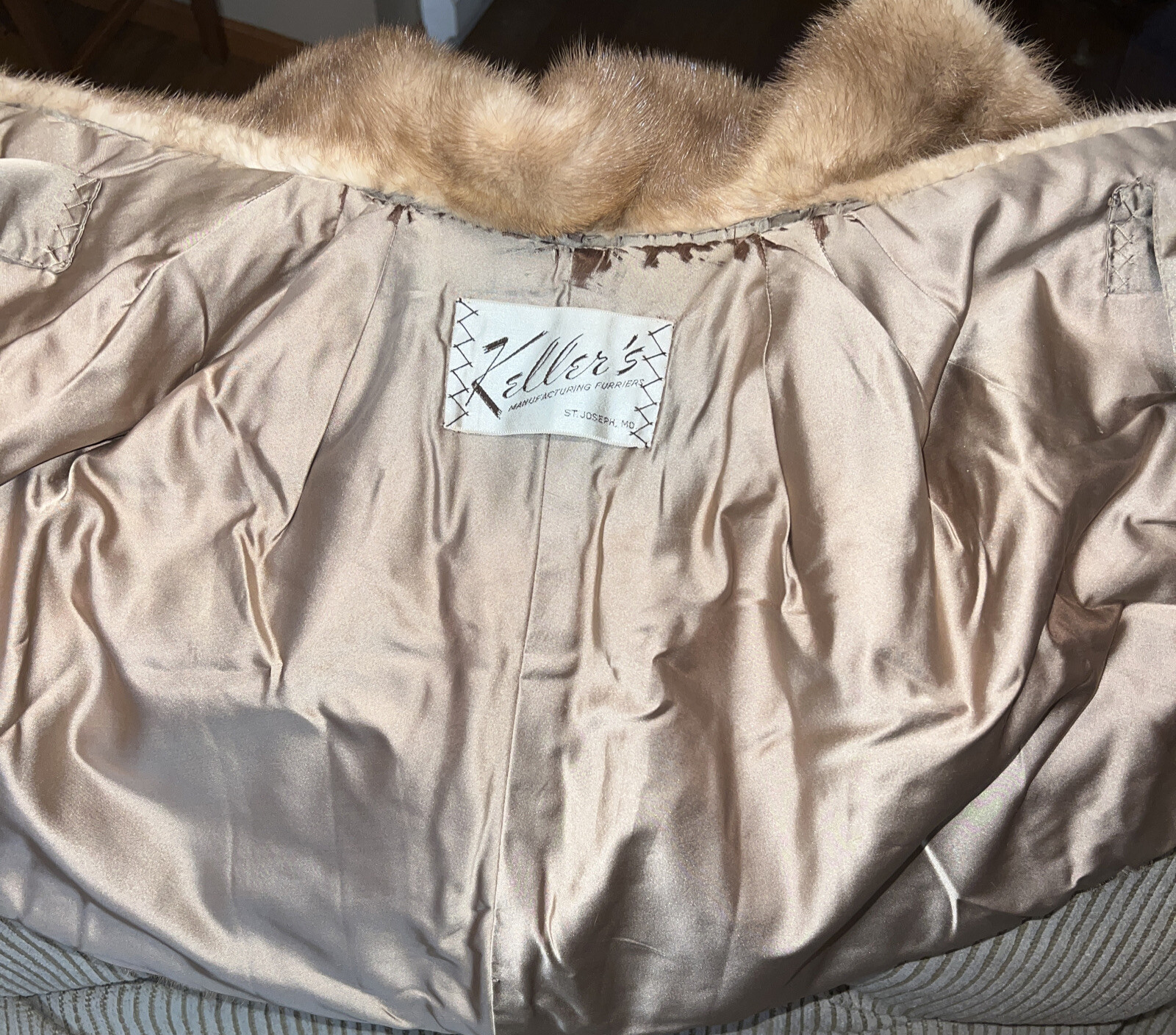 womens kellers furriers mink throw over coat vest