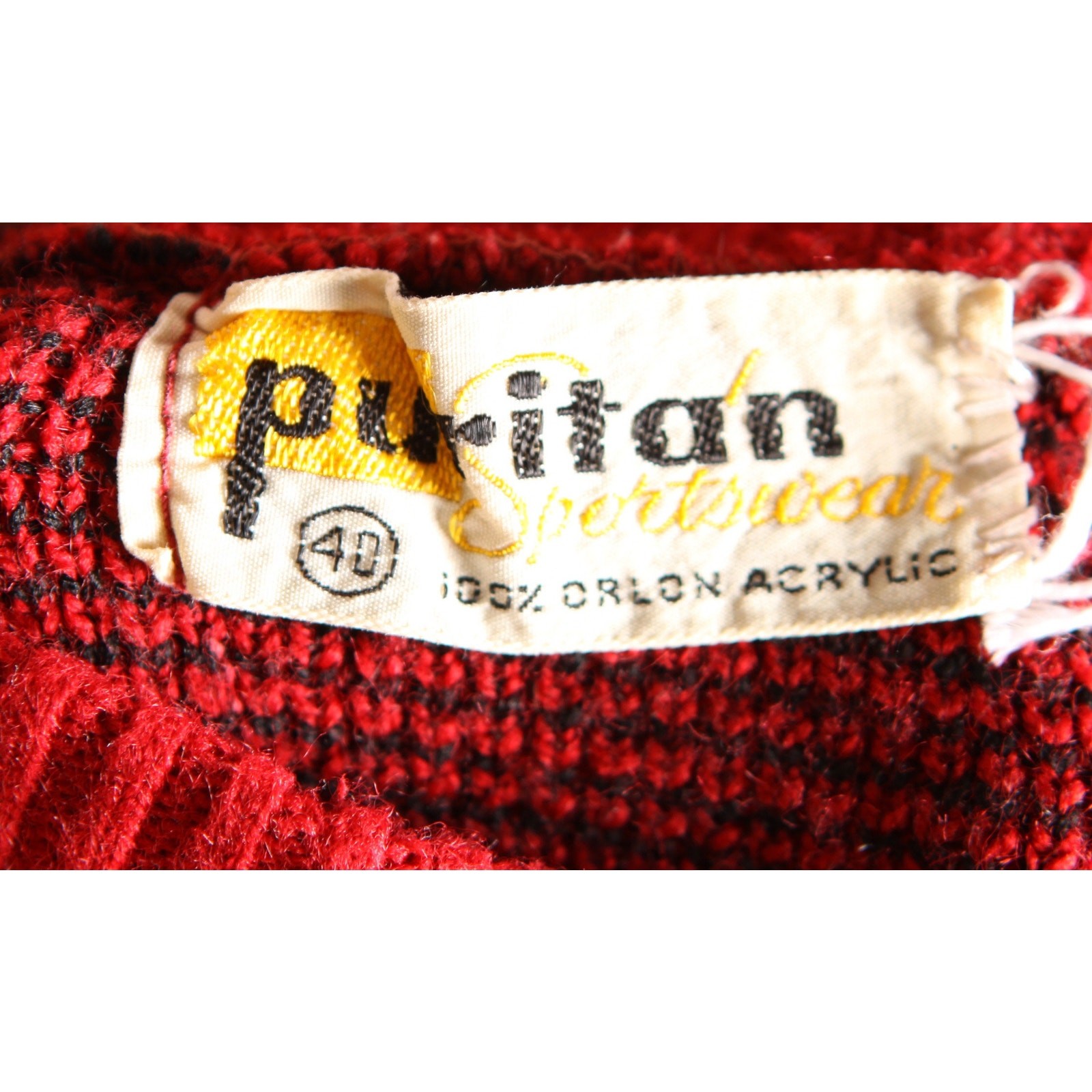 1960s Dark Red Black Novelty Mythical Phoenix Griffith Sweater by Puritan