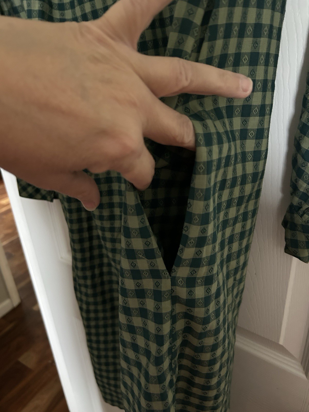 Aunt Abigail’s Attic Vintage Cottage Core Homesteader Dress Green Gingham Sz 14