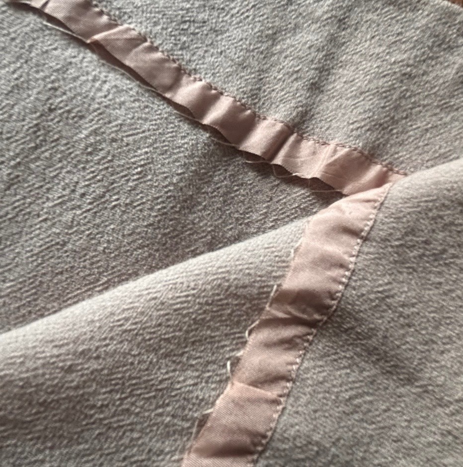1940s Handmade Forstmann virgin wool crêpe dress dusty pink draped XXS 32