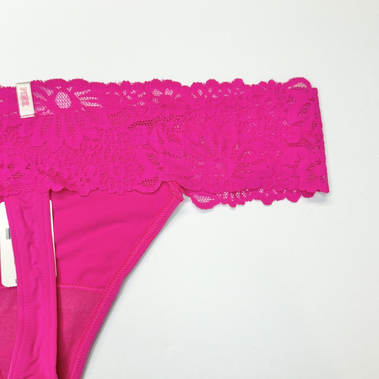 2016 Vintage PINK by Victoria’s Secret Solid Pink Lace Thong Panties Size Medium