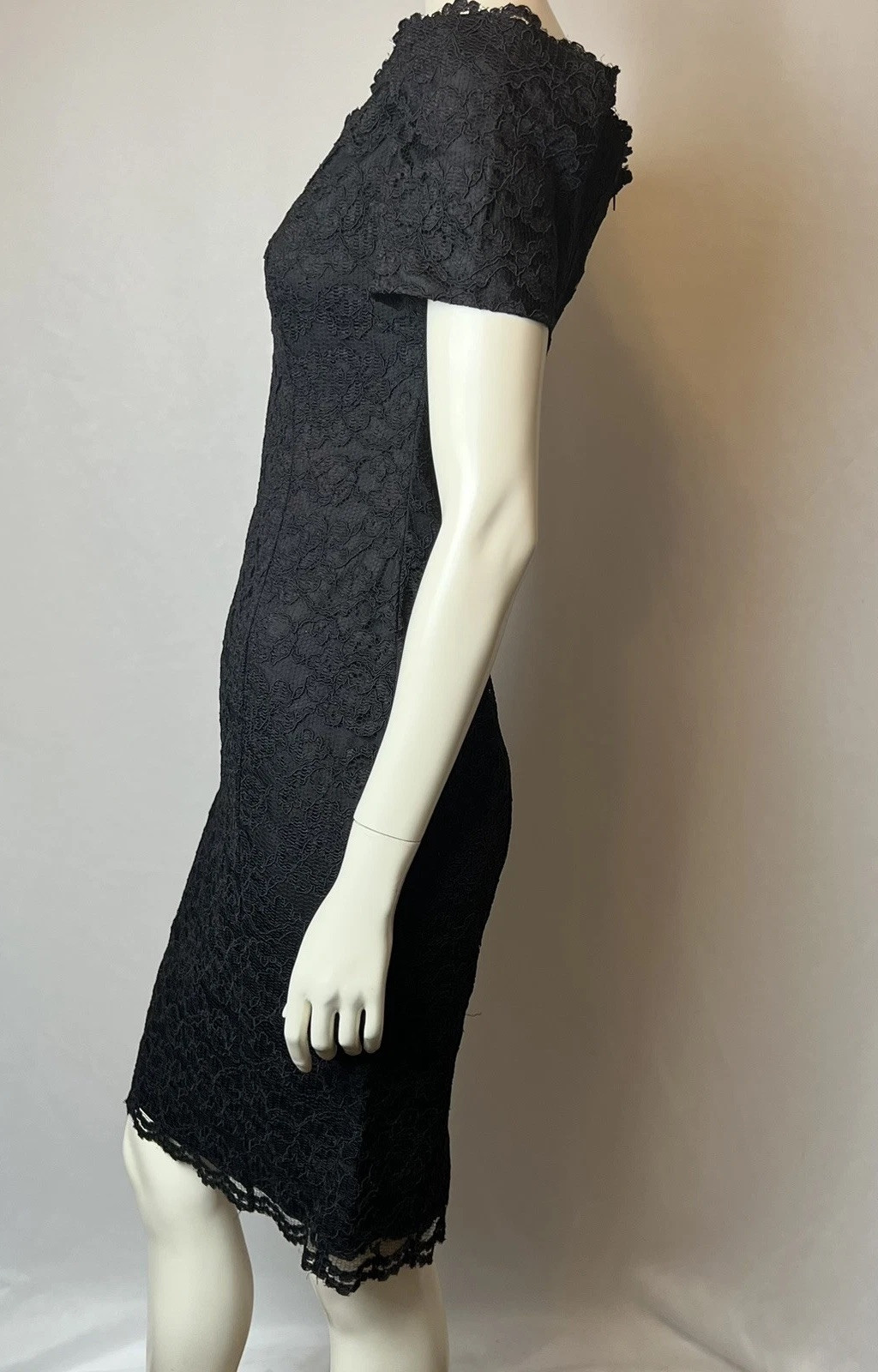 Vintage Expo Nite Black Lace Dress Cold Shoulder Size 6 See measurements