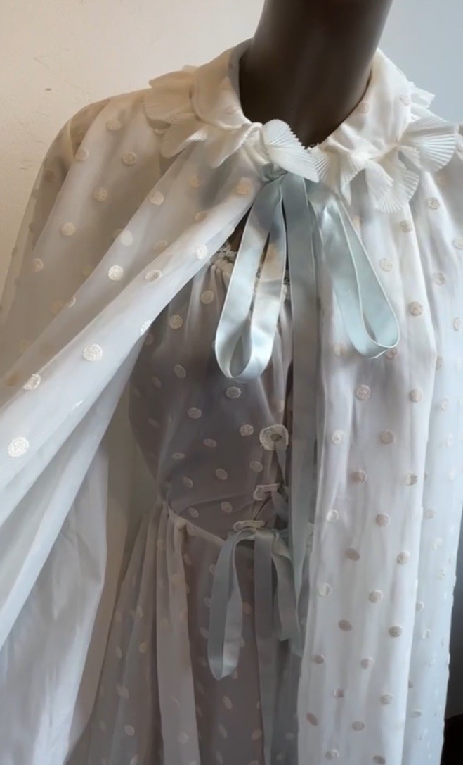 Vintage Bonwitt Teller Odette Barsa 2pc SHEER PEIGNOIR Set
