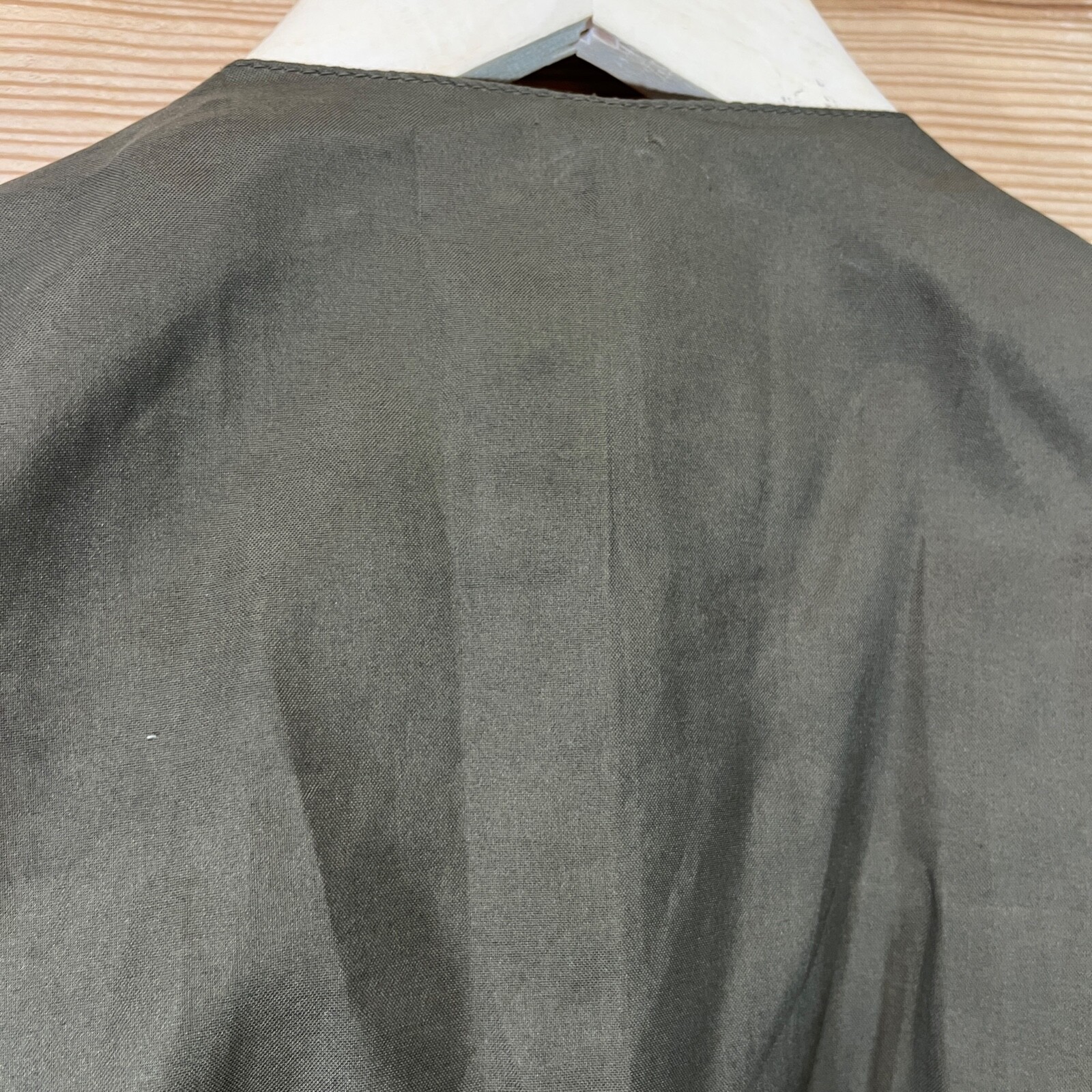 Vtg Van Heusen For Her Genuine Leather Vest Small Green Button Up Suede B97