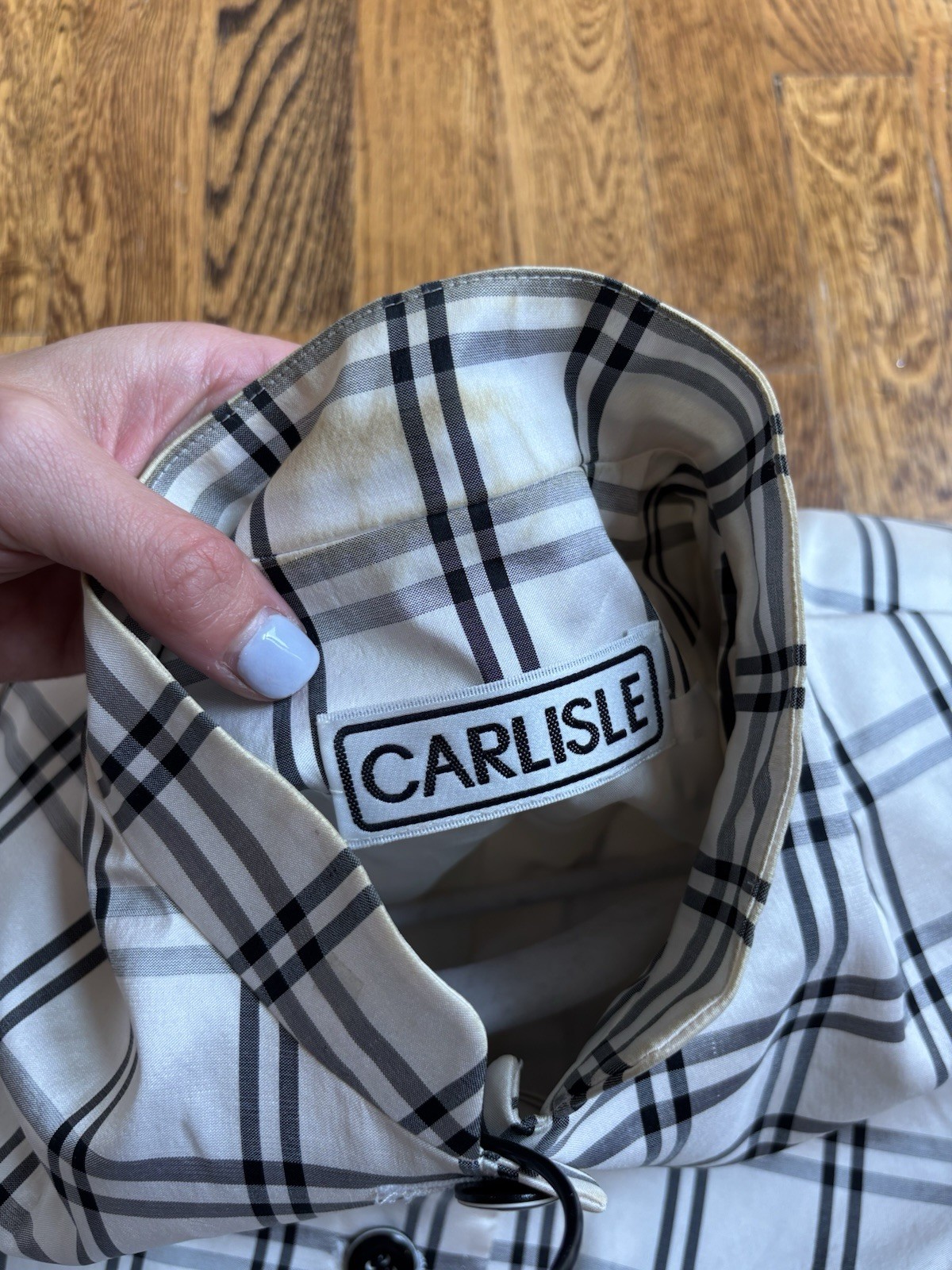 Vintage Carlisle Black White Plaid Blazer 90s Retro Size 8 Button Down