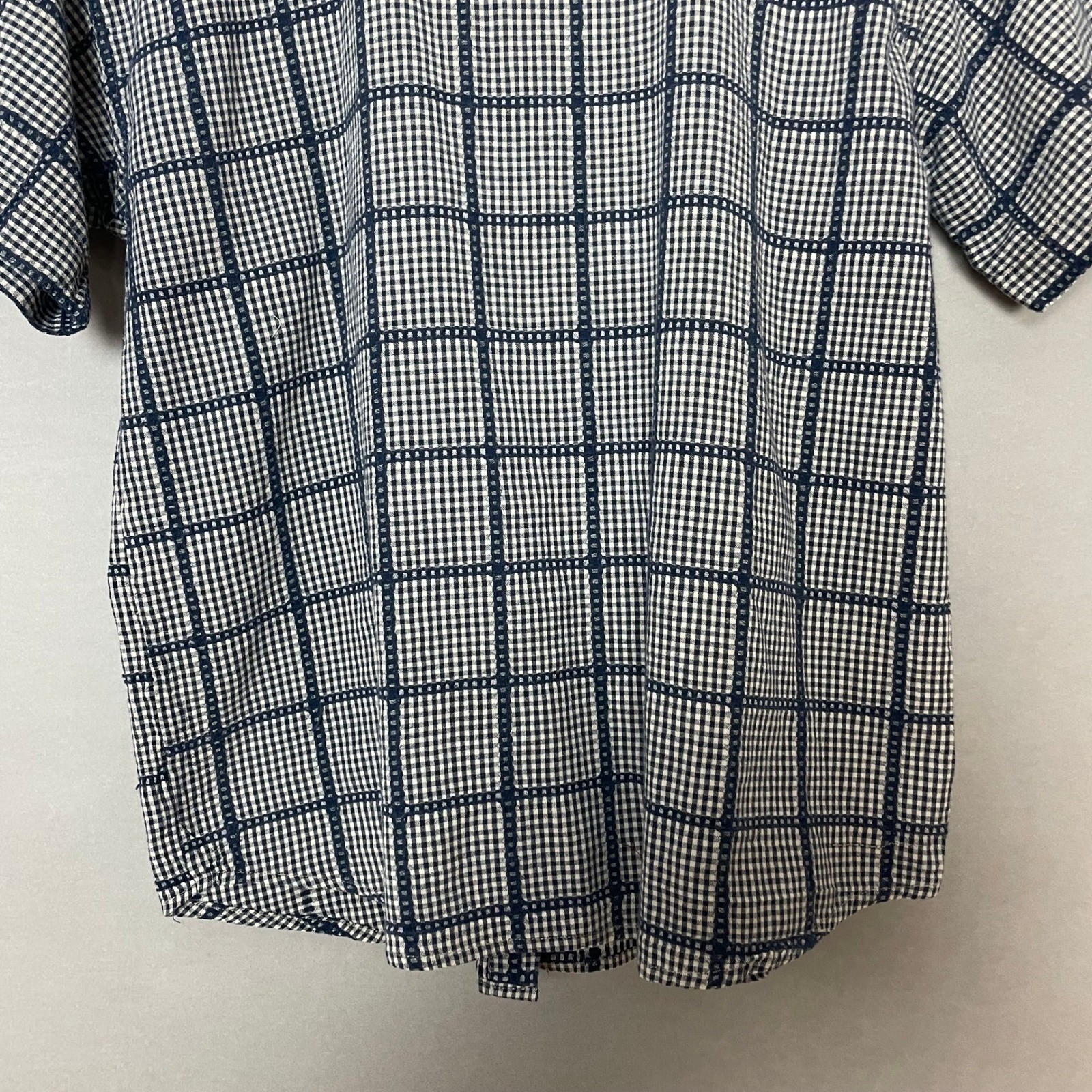 Vintage Gingham Shirt Floral Embroidery Women Size Large Cotton Country Twee Top