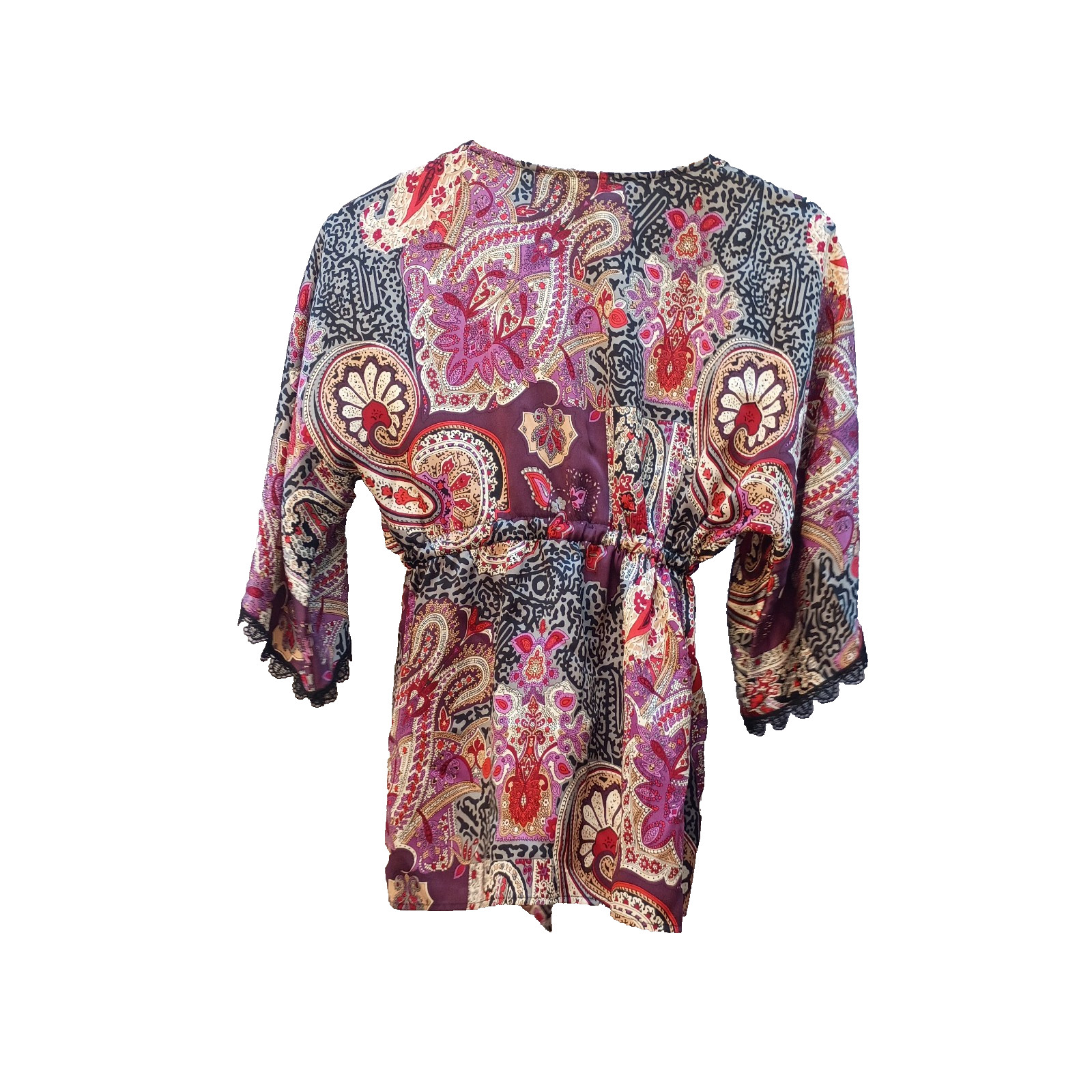 Vintage 90s, 00s, Y2K Anna Paul Silk Kimono Tie Front Jacket Size Small
