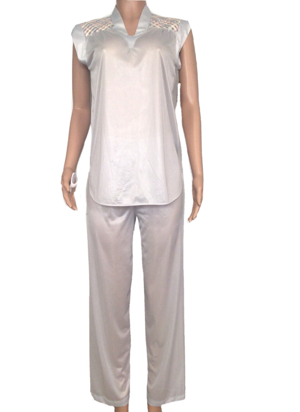 NWT San Souci Vintage Blue Satin Sleeveless Pajama Set Size 32 (Small)