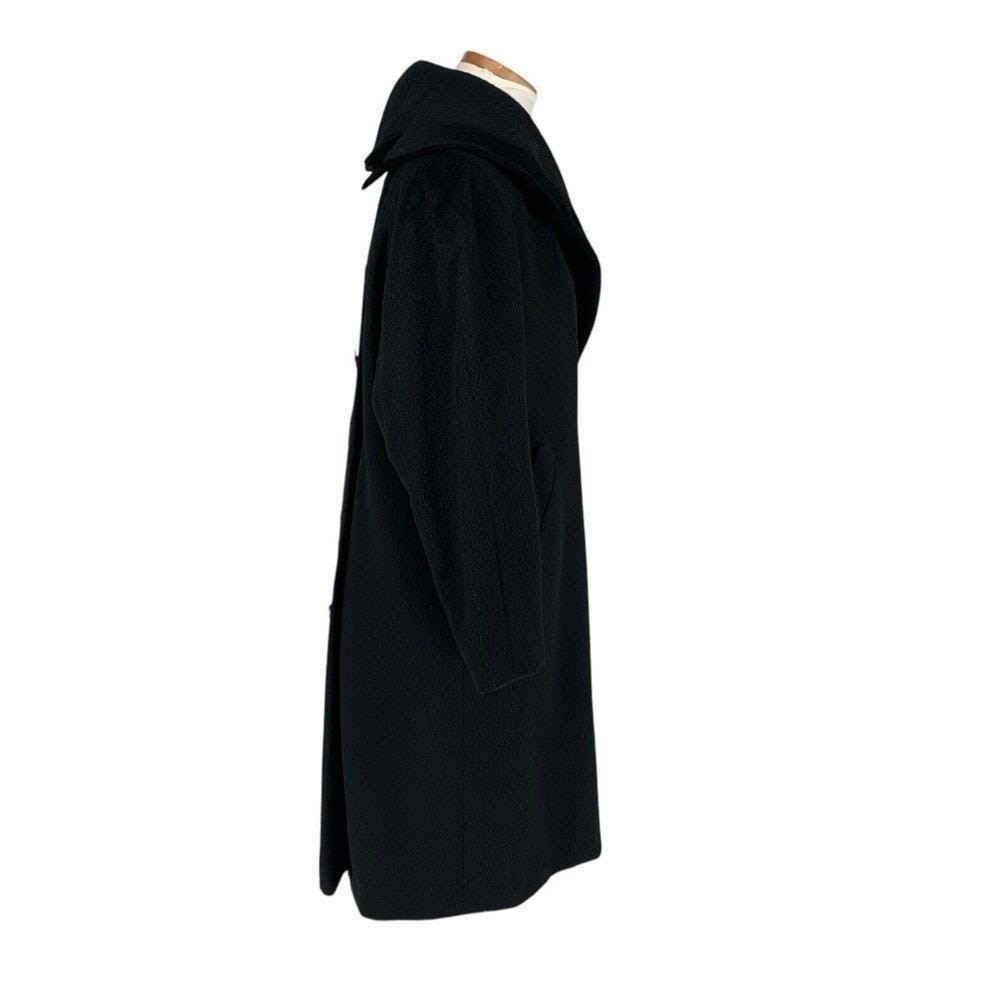 Vintage 40’s Worumbo Woolen Midi Coat Womens XL Wrap Black Back Button Luxury