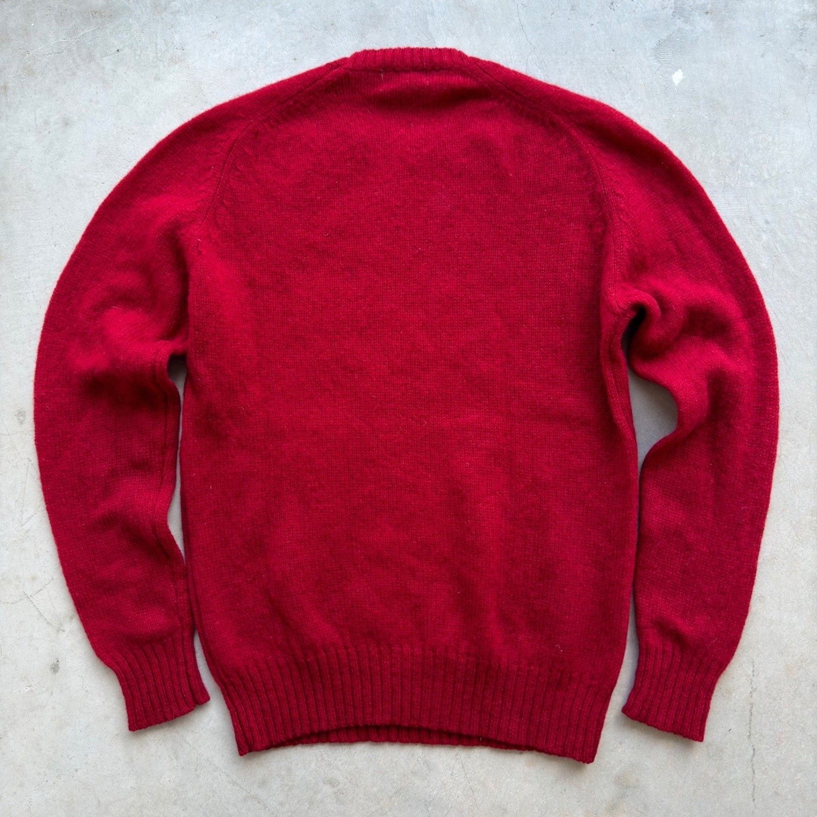 Vintage Braemar International Red Shetland Wool Sweater Mens 70s 80s Scotland