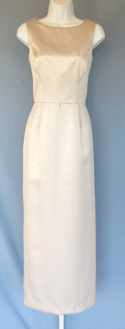 VINTAGE 1990s EN FRANCAIS PETITE HUEY WALTZER DRESS SIZE 8 SILVER GRAY POLY