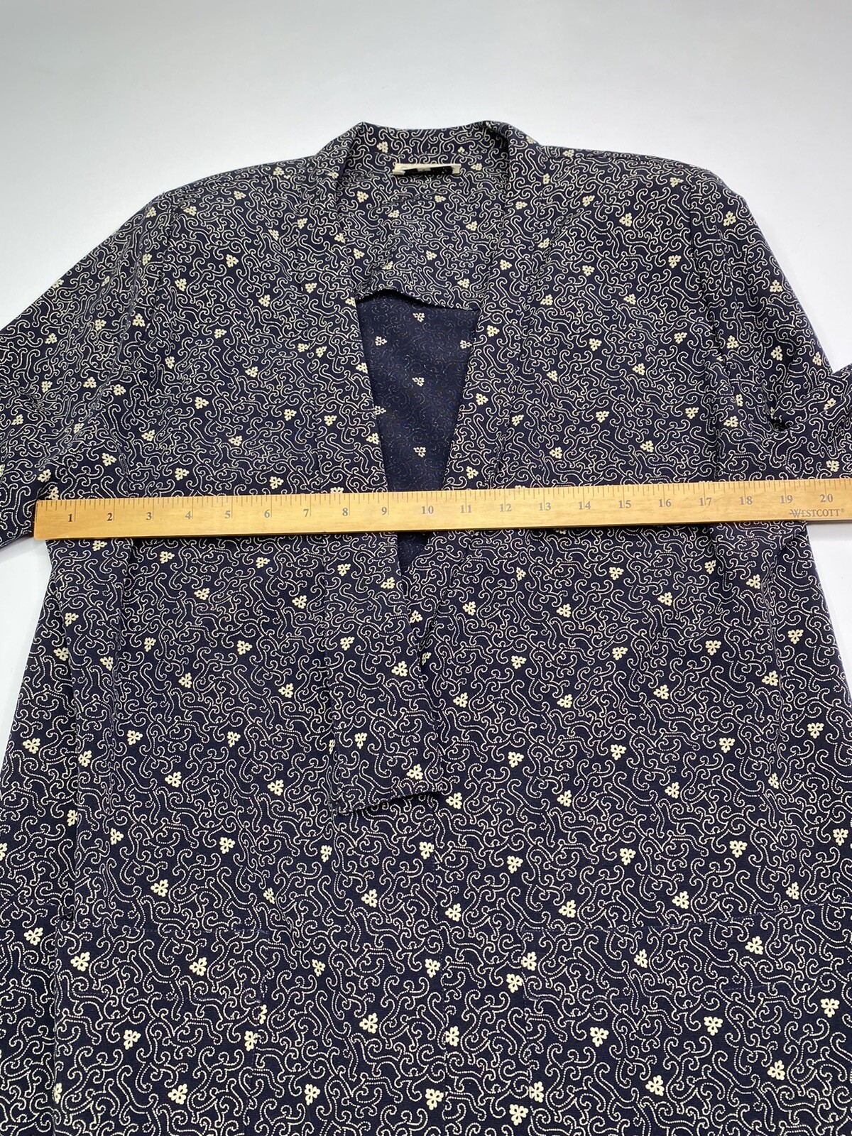 VTG Basile Made In Italy Womens Light Weight Navy Floral Long Coal Size M/L
