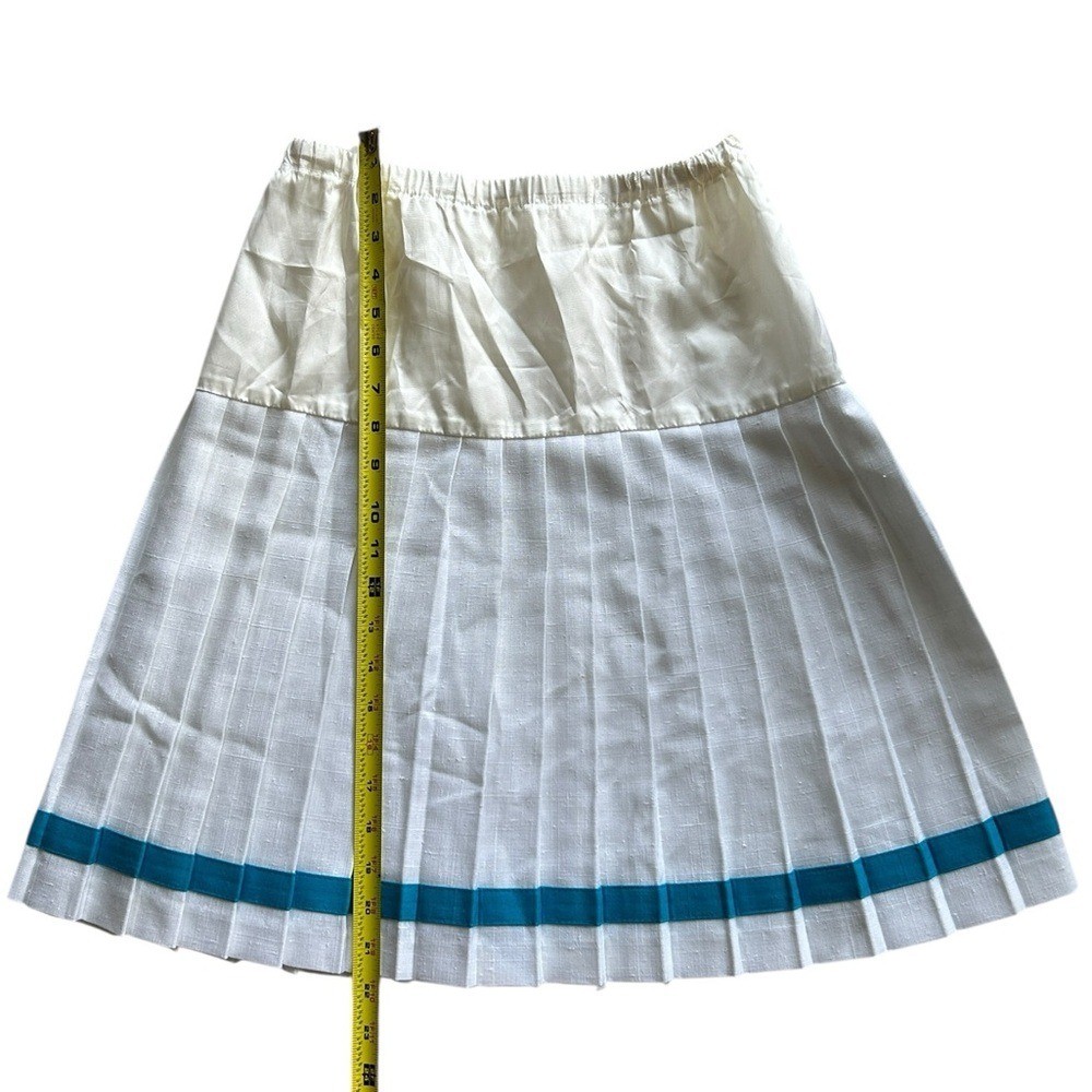 Preppy Tennis Cottage Fitness Vintage 90s White & Blue Pleated Comfy Cheer Skirt