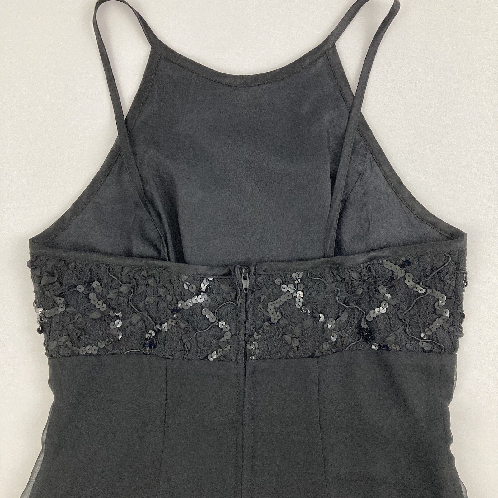 Vintage De Laru By Linda Bernell Black Spaghetti Strap Cocktail Dress Size 5