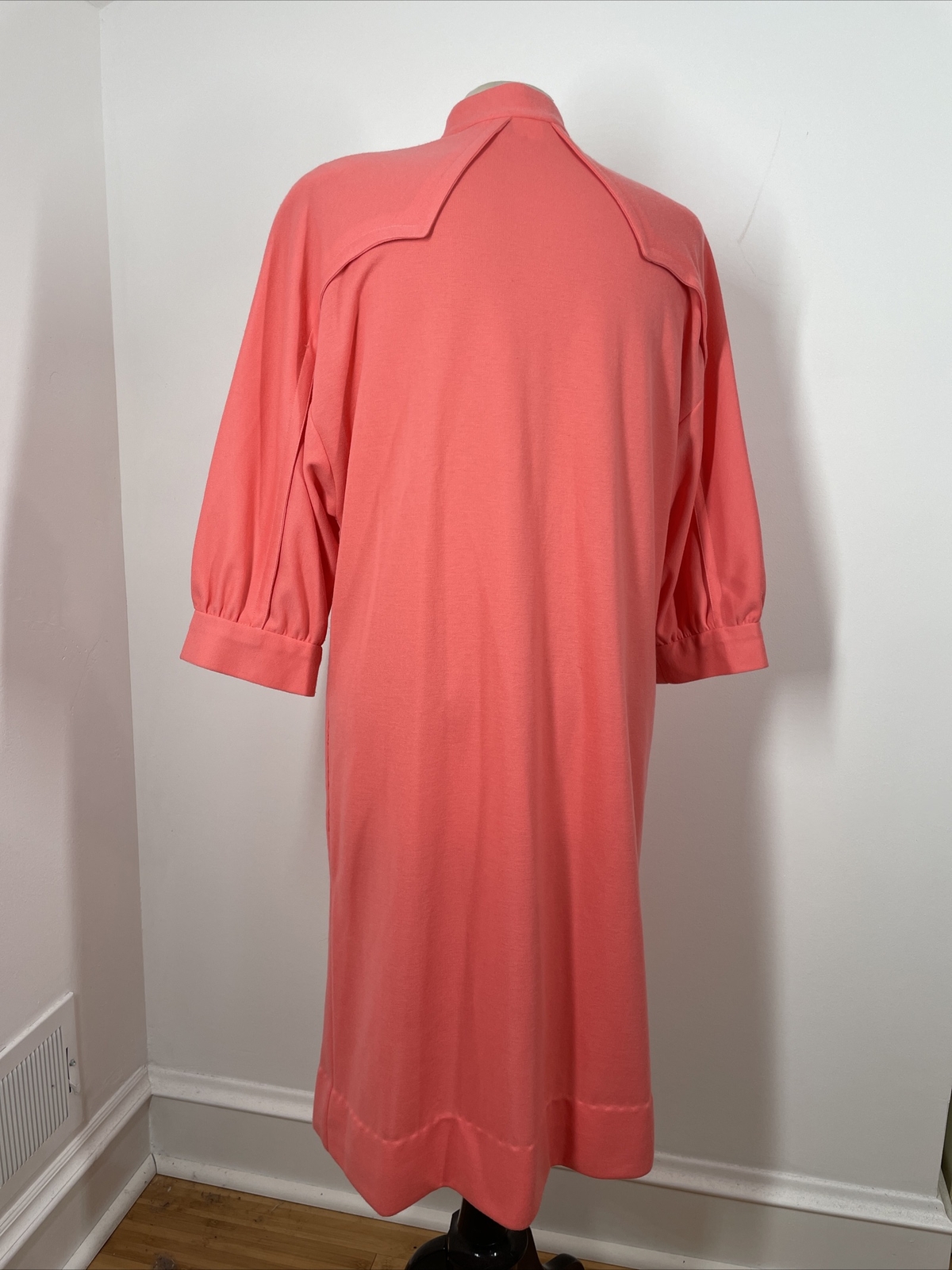 Vtg 60s Schrader Sport M/L 42″ Chest Coral Pink Orange Knit Dress