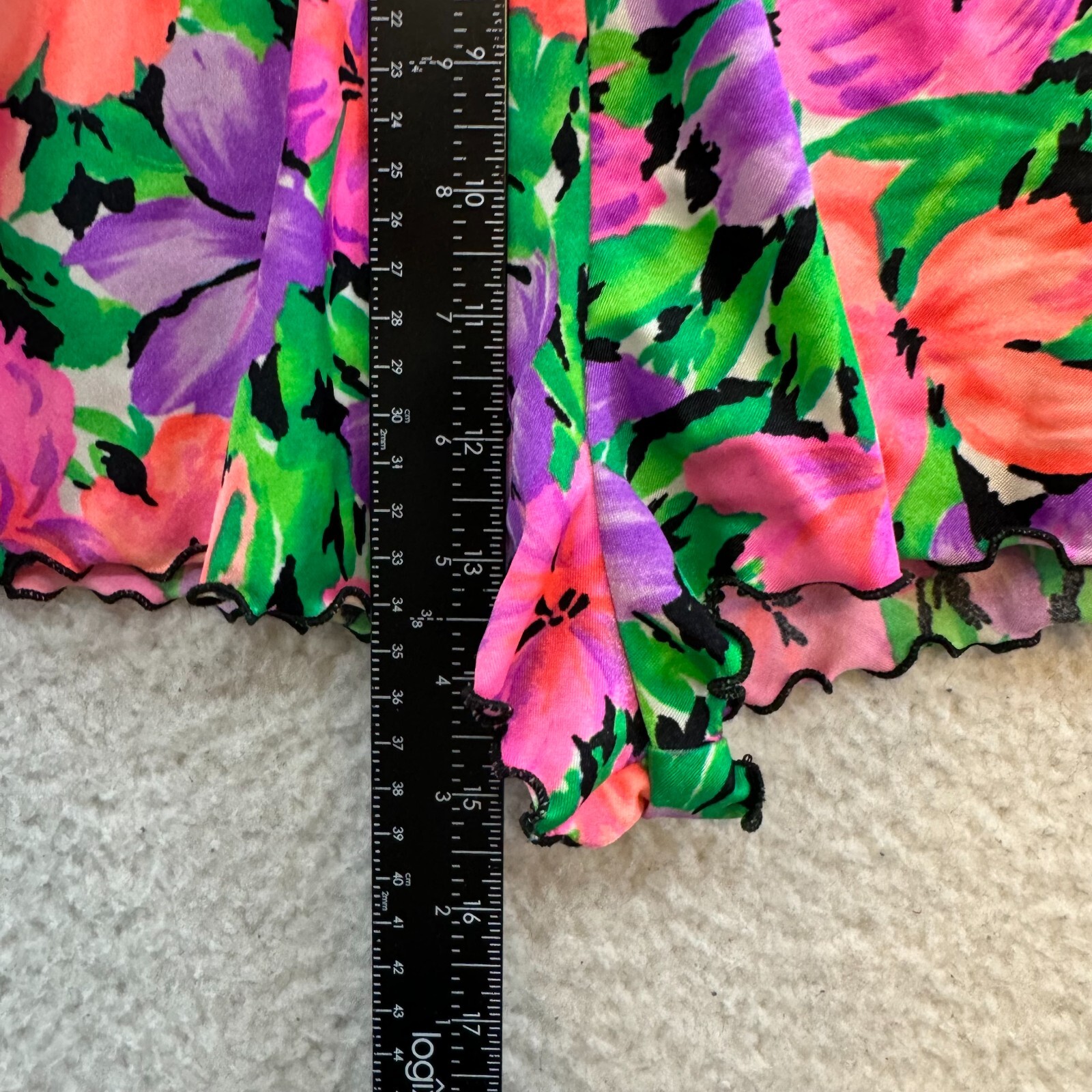 90s Vintage Swim Bottom Shorts 12 Large Colorful Neon Floral Retro Mod 70s 80s