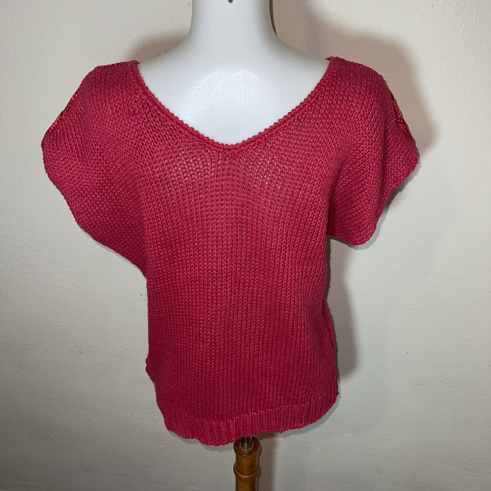 Vintage Counterparts Petites Knitted By Hand Silk Blend Sweater Vest Medium