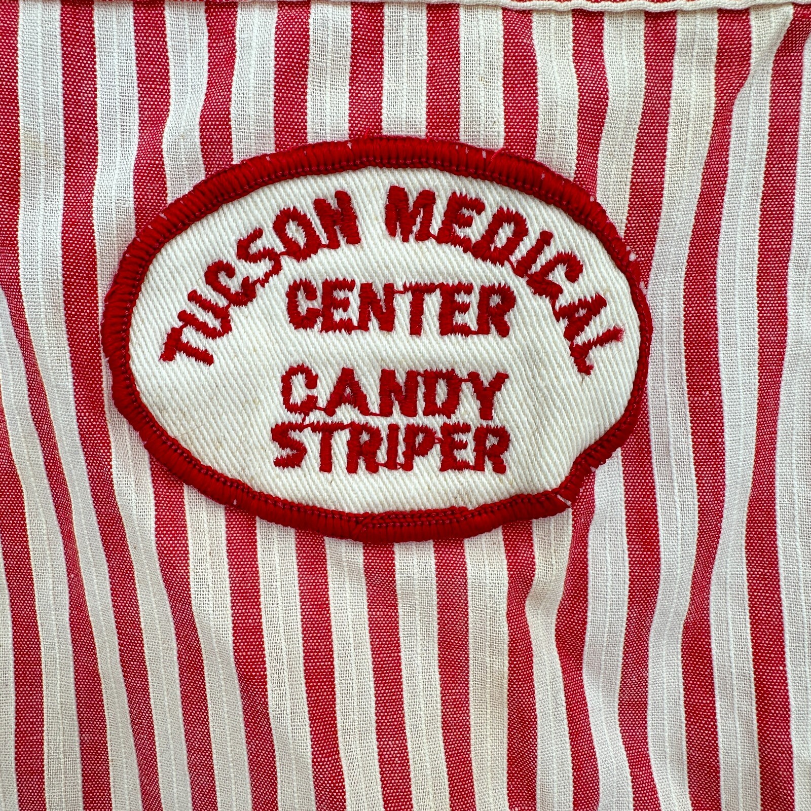 Vtg Shane Uniform Co Candy Striper Dress 12 Red Tucson Medical Center Sanforized