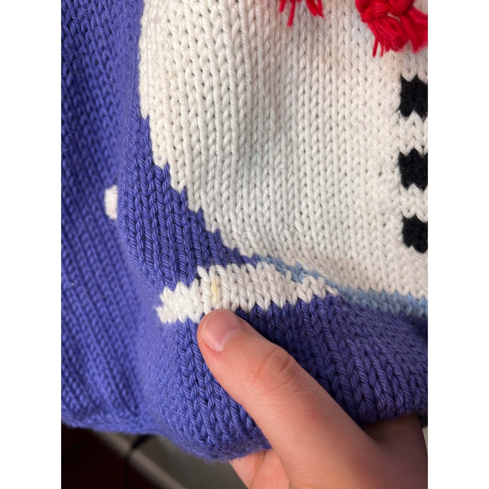 1990s Rey Wear Purple 3D Snowman Snowing Christmas Winter Scenic Sweater L