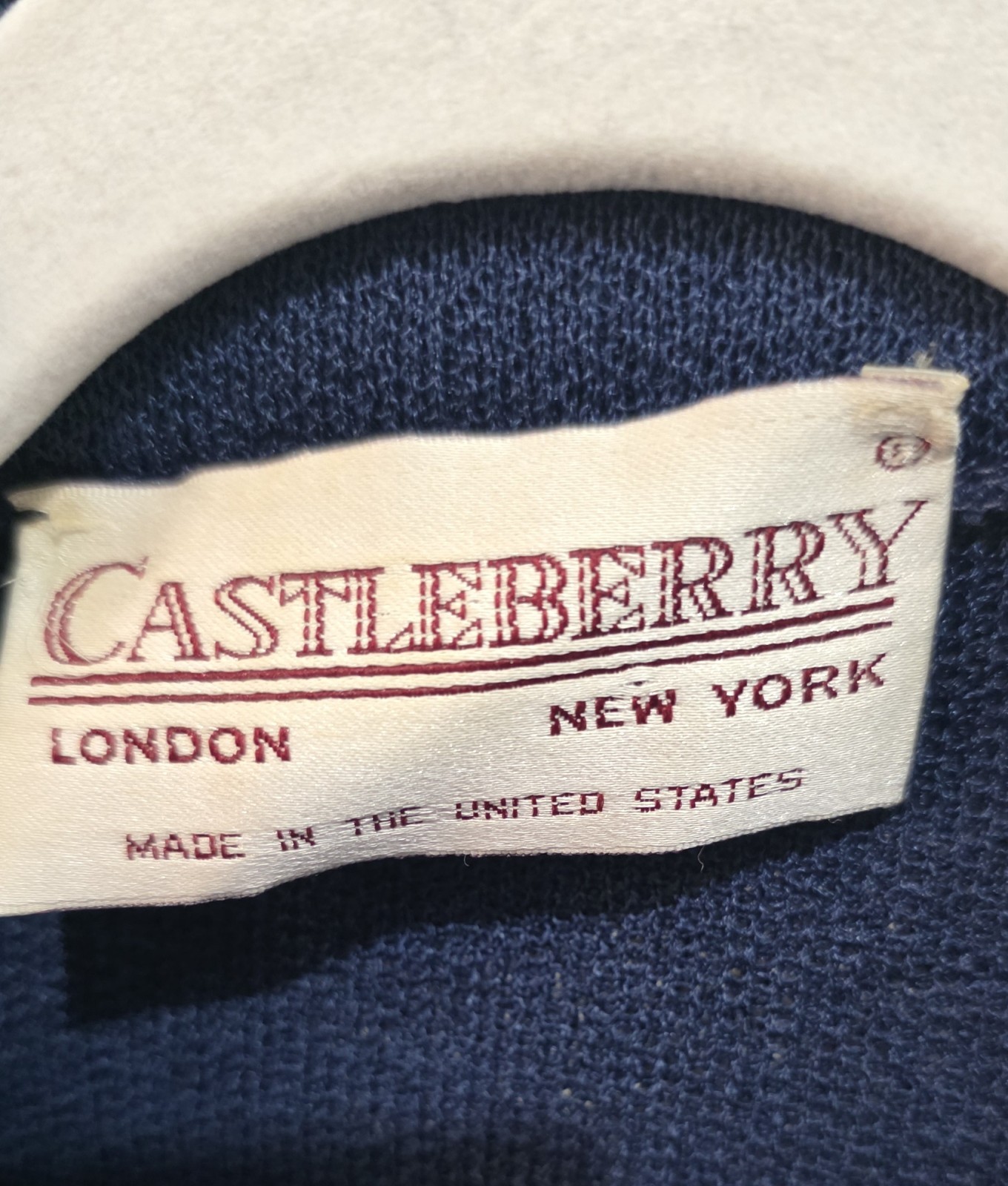 VTG Castleberry Navy Blue Blazer Jacket Career Gold Buttons Made in US 14